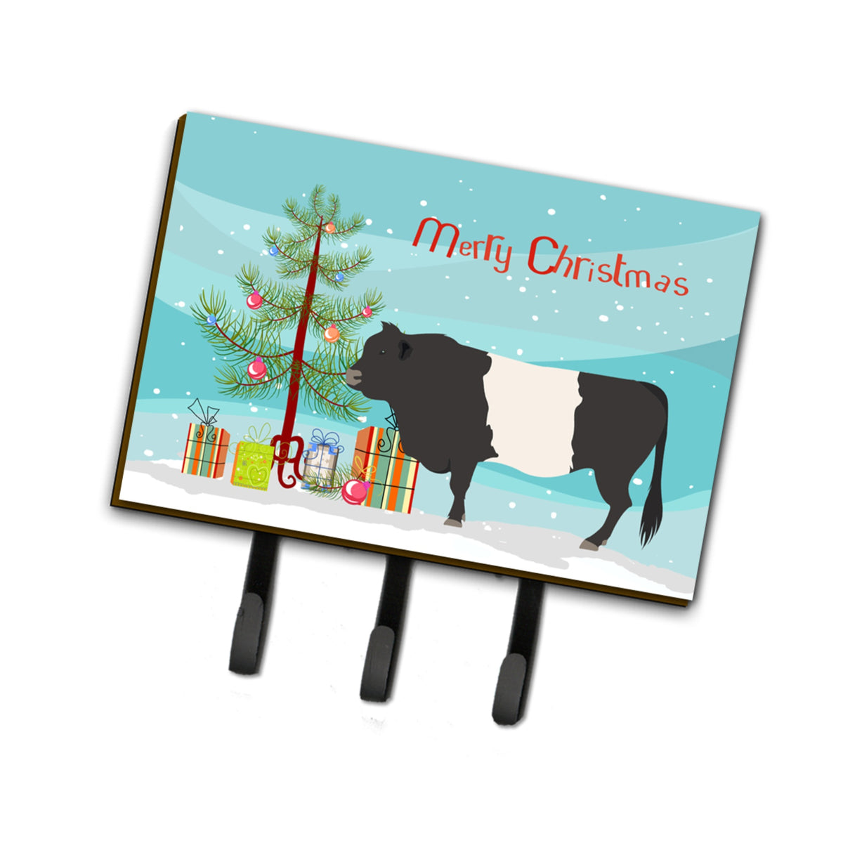 Caroline'S Treasures Belted Galloway Cow Christmas Wall Hook, Triple
