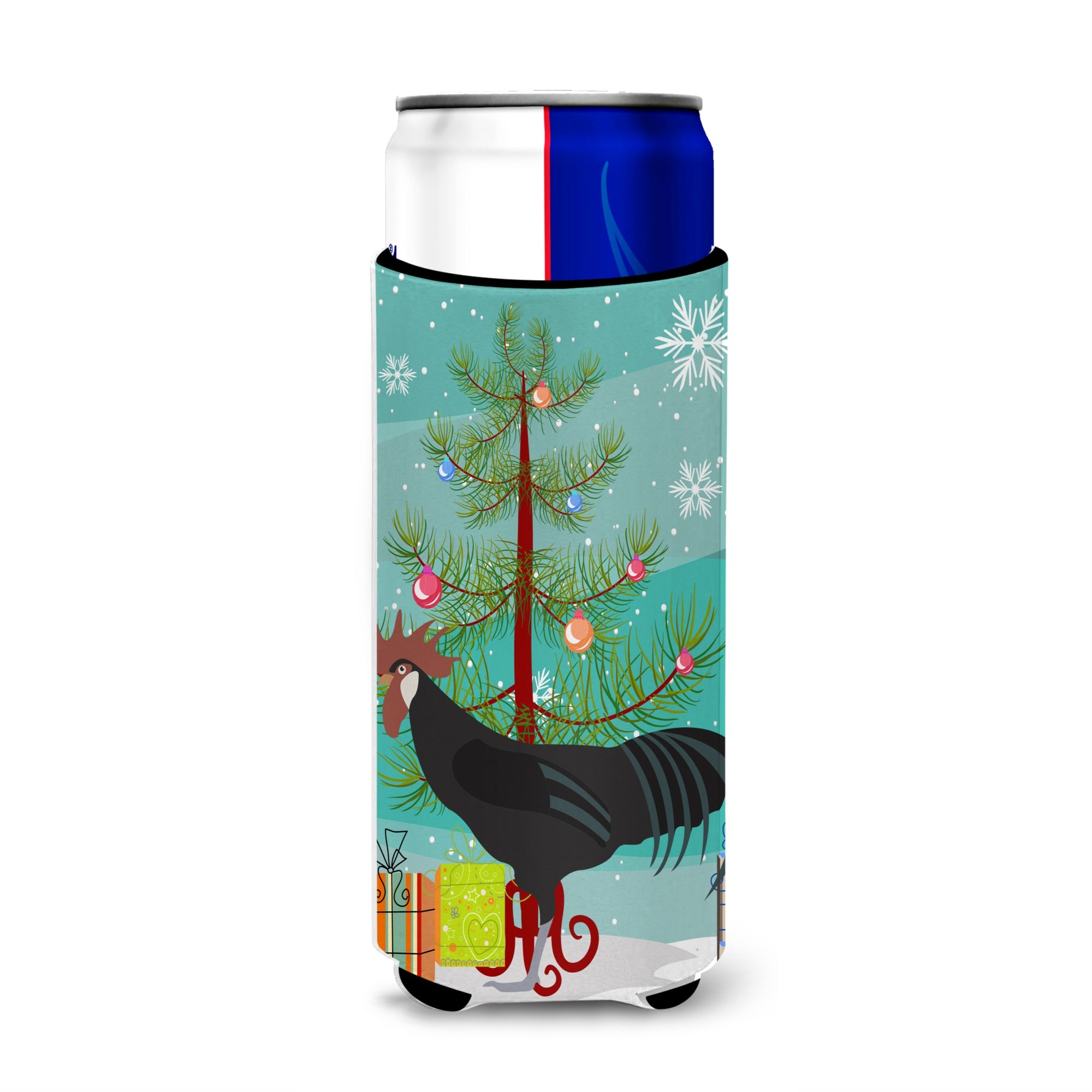 Caroline'S Treasures Minorca Ctalalan Chicken Christmas Decorative Can Hugger, Slim, Multicolor