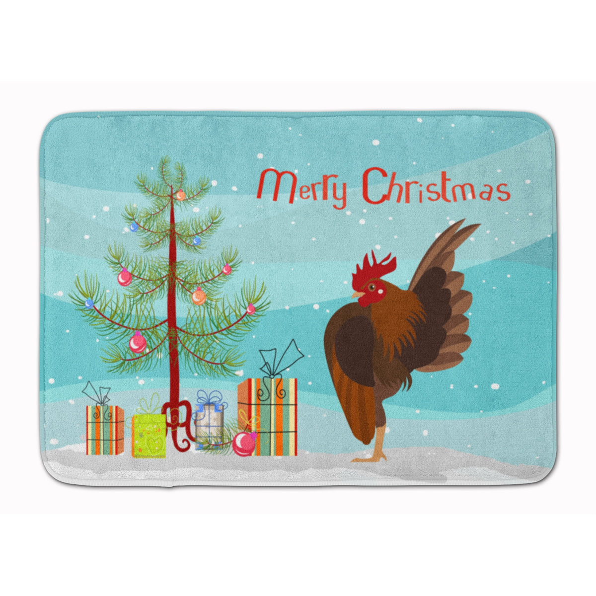 Caroline'S Treasures Malaysian Serama Chicken Christmas Floor Mat, 19 X 27, Multicolor