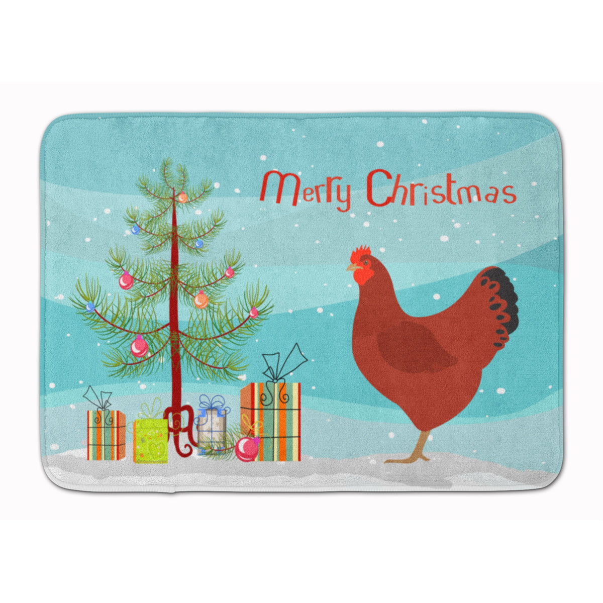Caroline'S Treasures New Hampshire Red Chicken Christmas Floor Mat, 19 X 27, Multicolor