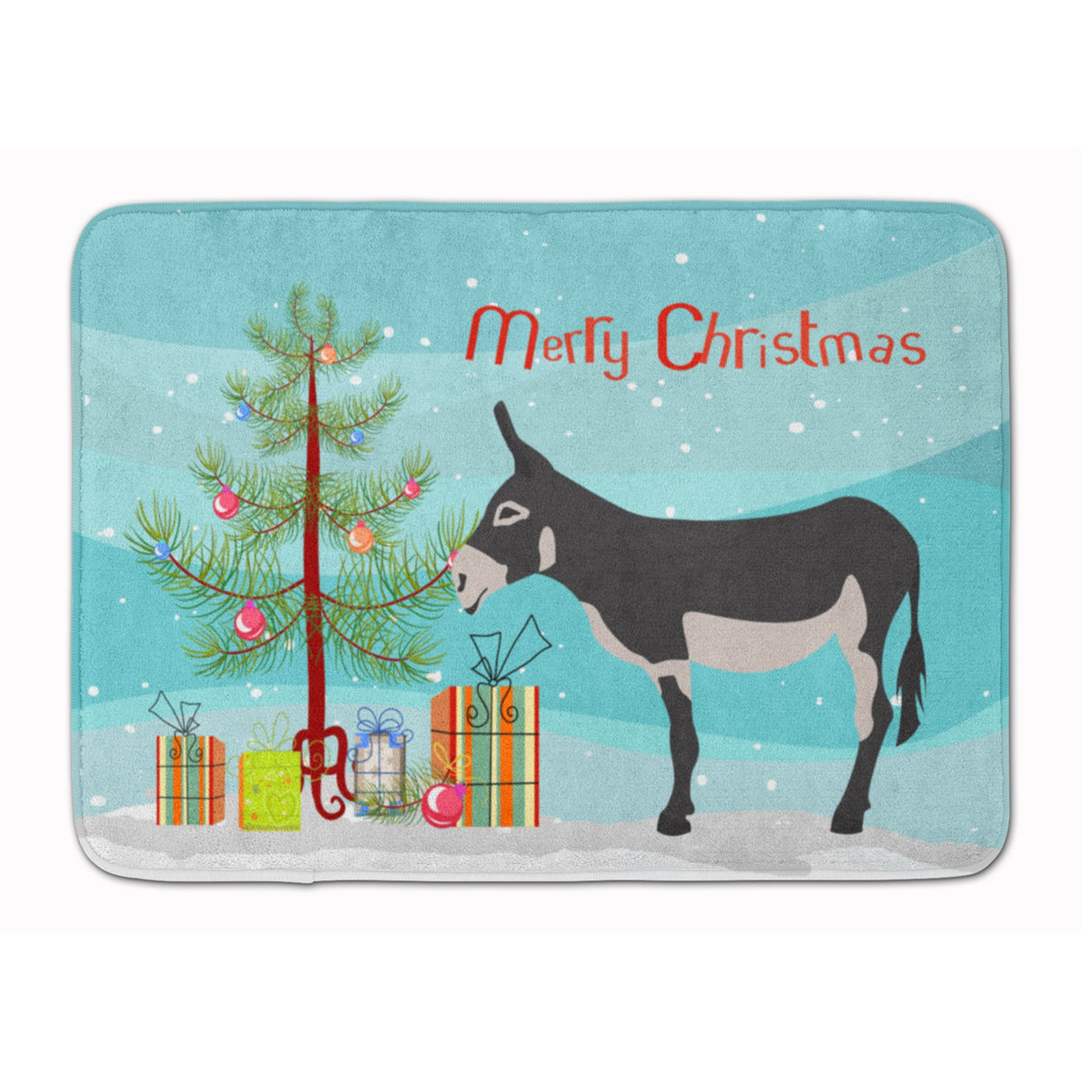 Caroline'S Treasures American Mammoth Jack Donkey Christmas Floor Mat, 19 X 27, Multicolor