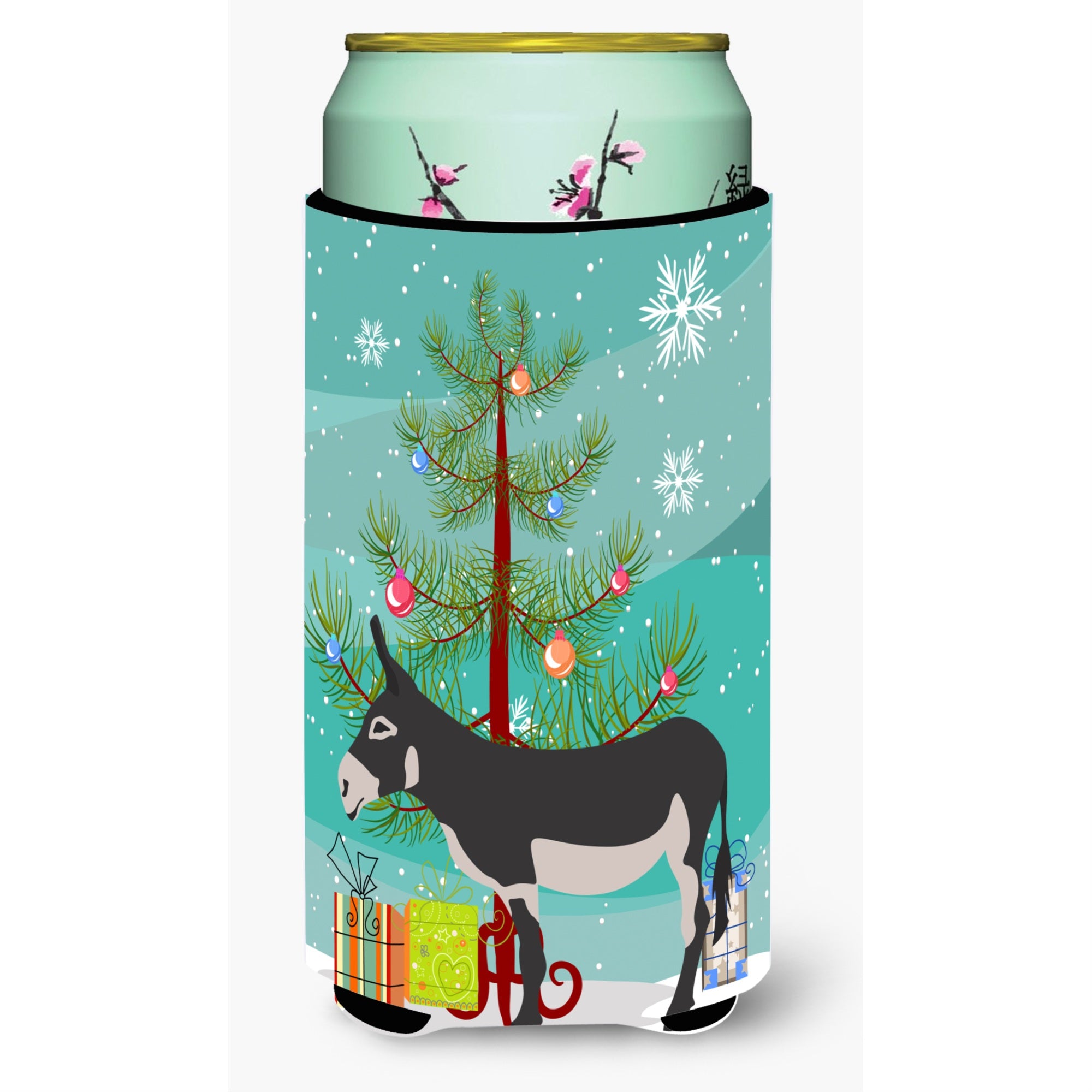 Caroline'S Treasures American Mammoth Jack Donkey Christmas Decorative Can Hugger, Tall, Multicolor