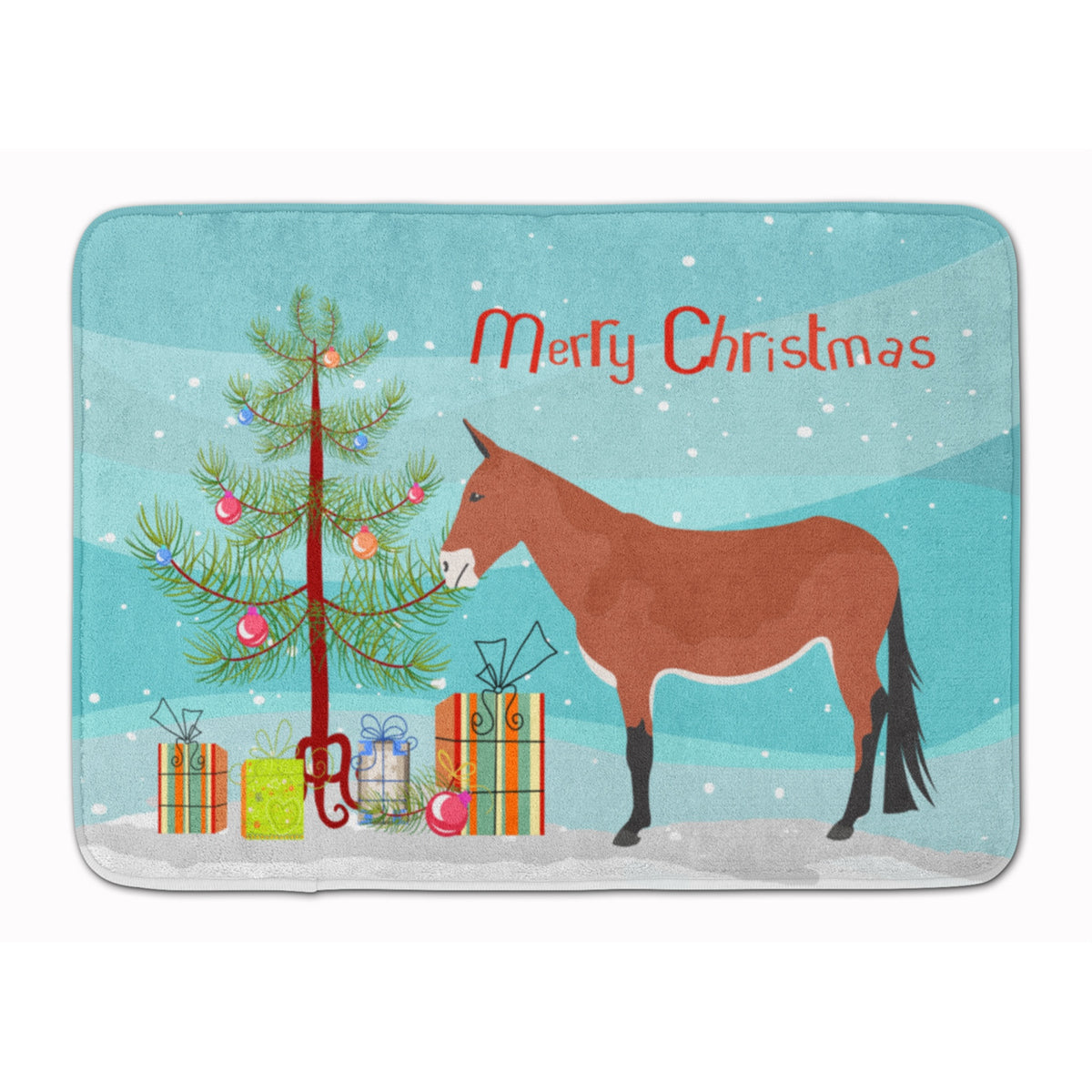 Caroline'S Treasures Mule Christmas Floor Mat, 19 X 27, Multicolor