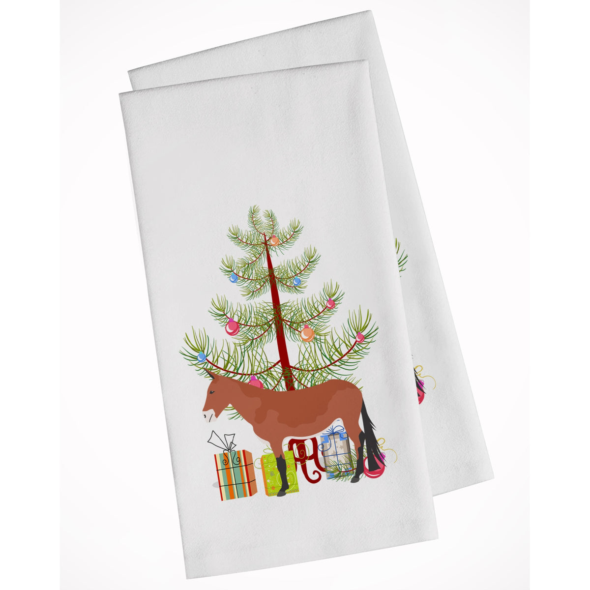 Mule Christmas White Kitchen Towel Set Of 2