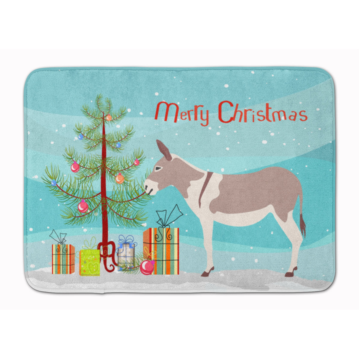 Caroline'S Treasures Australian Teamster Donkey Christmas Floor Mat, 19 X 27, Multicolor