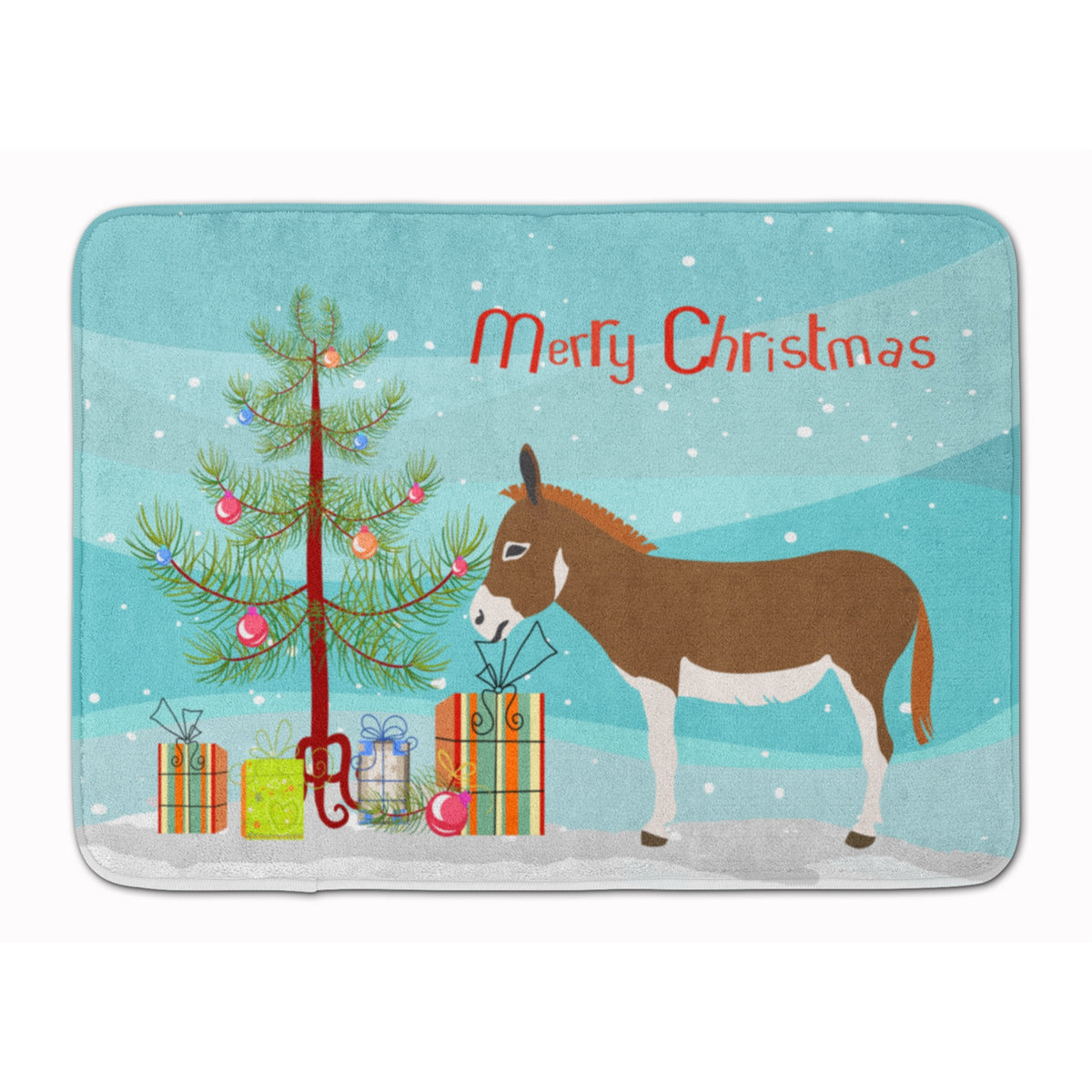 Caroline'S Treasures Miniature Mediterranian Donkey Christmas Floor Mat, 19 X 27, Multicolor