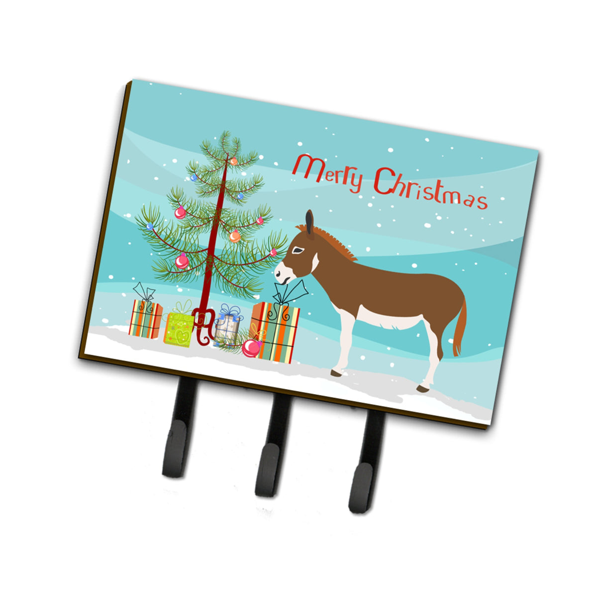 Caroline'S Treasures Miniature Mediterranian Donkey Christmas Wall Hook, Triple, Multicolor