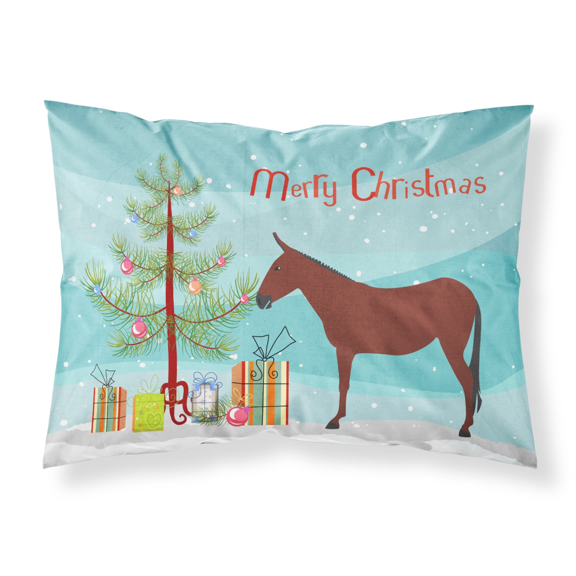 Caroline'S Treasures Hinny Horse Donkey Christmas Pillowcase, Standard, Multicolor
