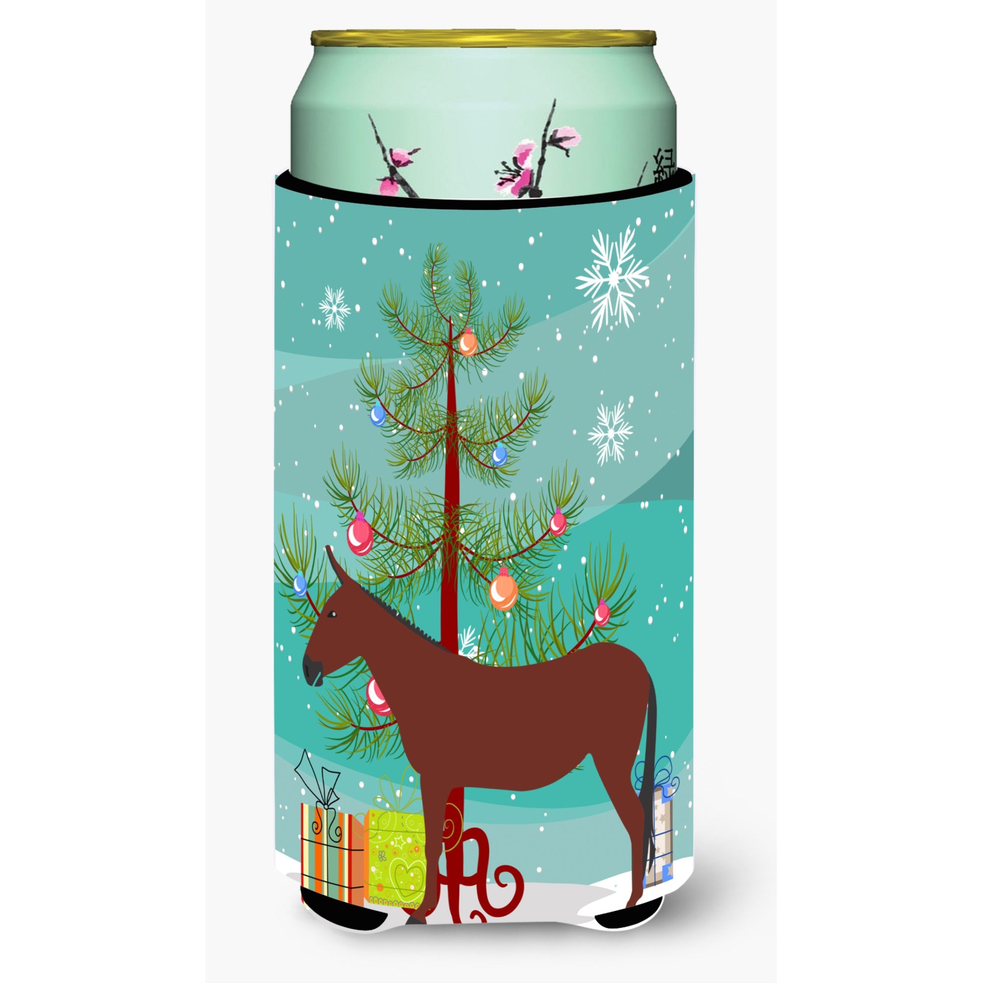 Caroline'S Treasures Hinny Horse Donkey Christmas Decorative Can Hugger, Tall, Multicolor