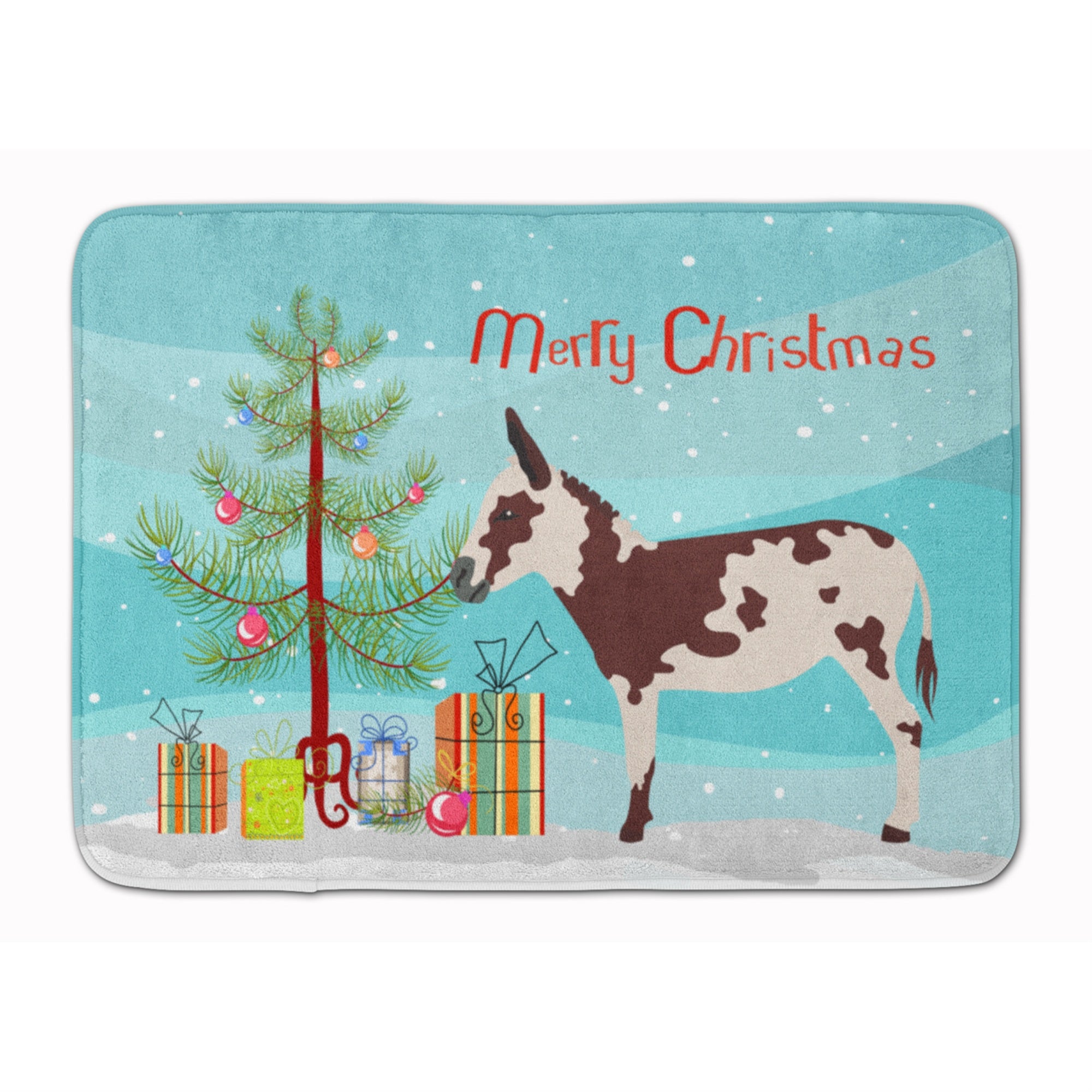 Caroline'S Treasures American Spotted Donkey Christmas Floor Mat, 19 X 27, Multicolor