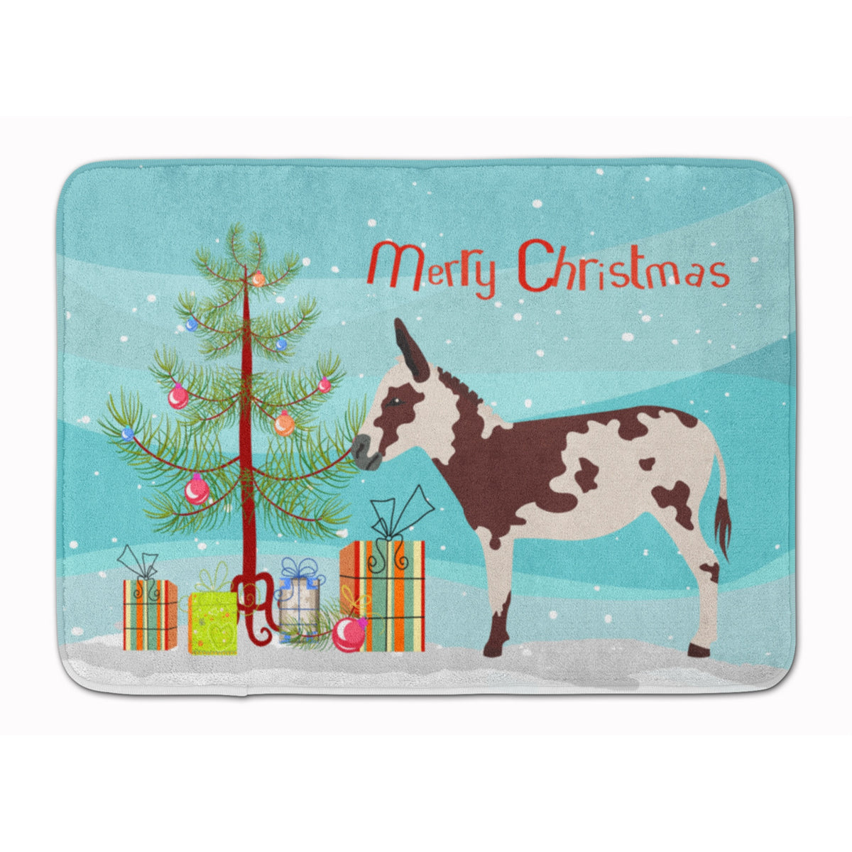 Caroline'S Treasures American Spotted Donkey Christmas Floor Mat, 19 X 27, Multicolor