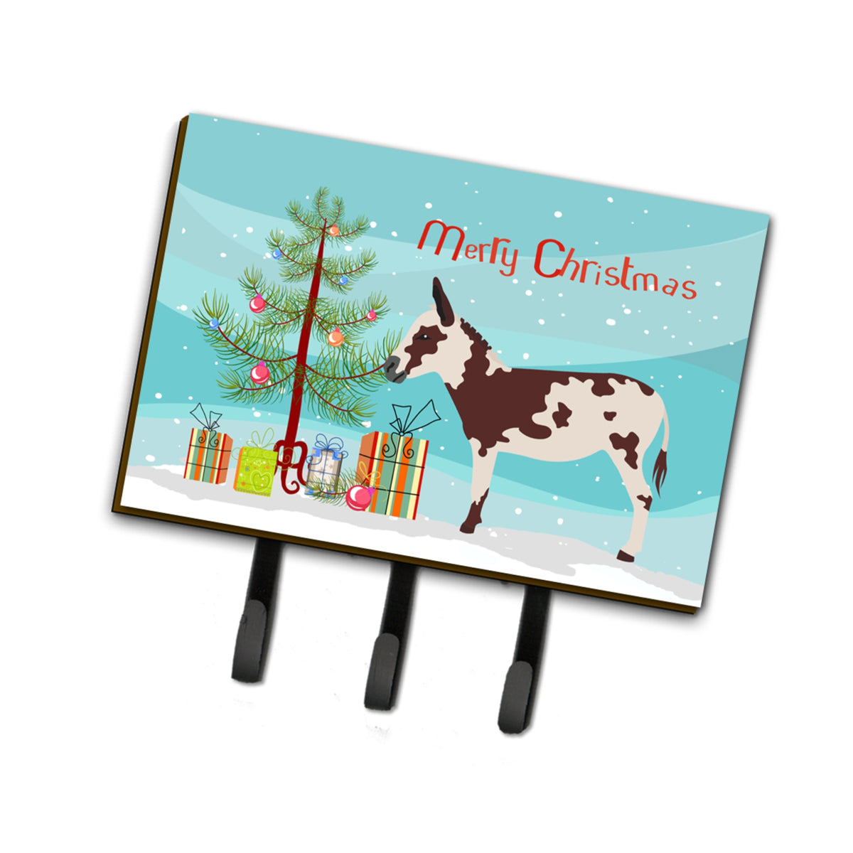 Caroline'S Treasures American Spotted Donkey Christmas Wall Hook, Triple, Multicolor