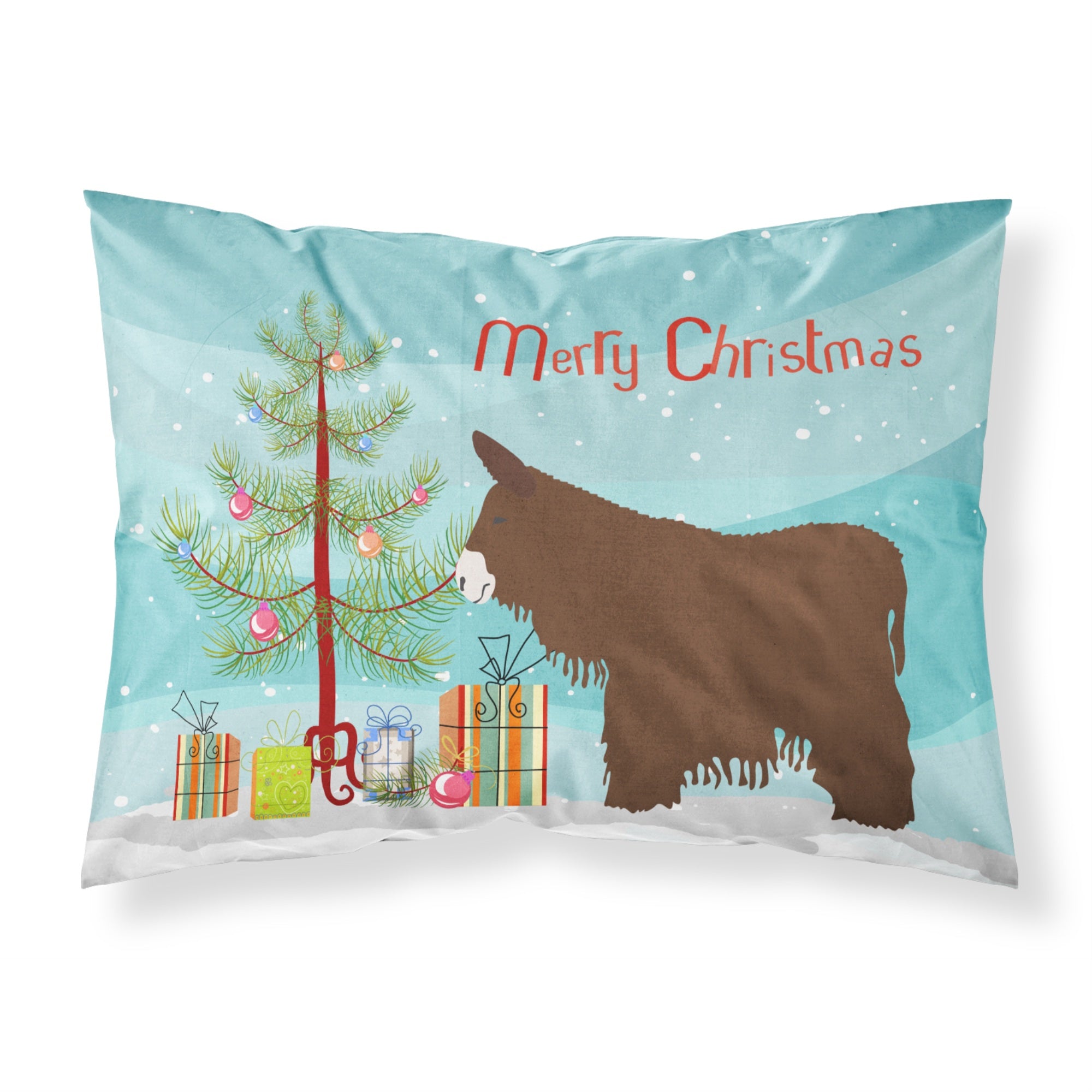 Caroline'S Treasures Poitou Poiteuin Donkey Christmas Pillowcase, Standard, Multicolor
