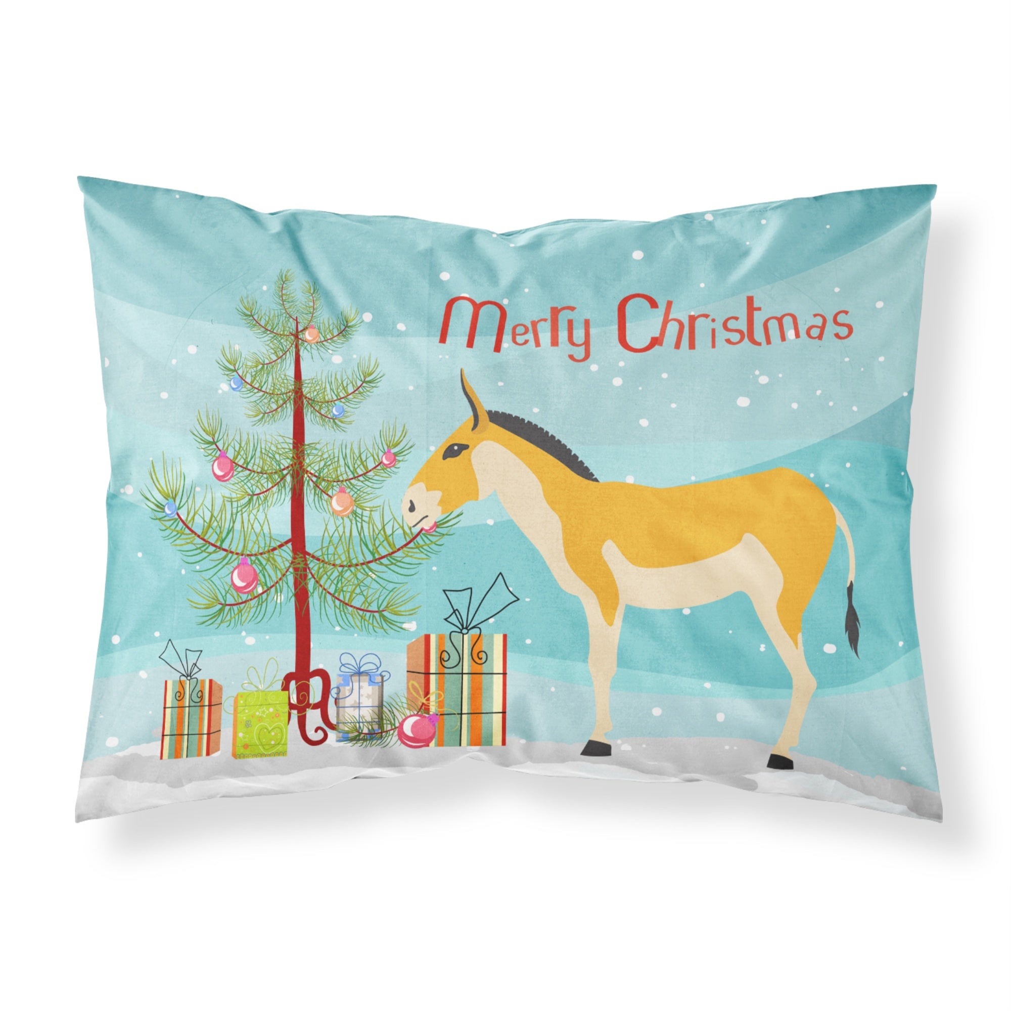 Caroline'S Treasures Turkmenian Kulan Donkey Christmas Pillowcase, Standard, Multicolor