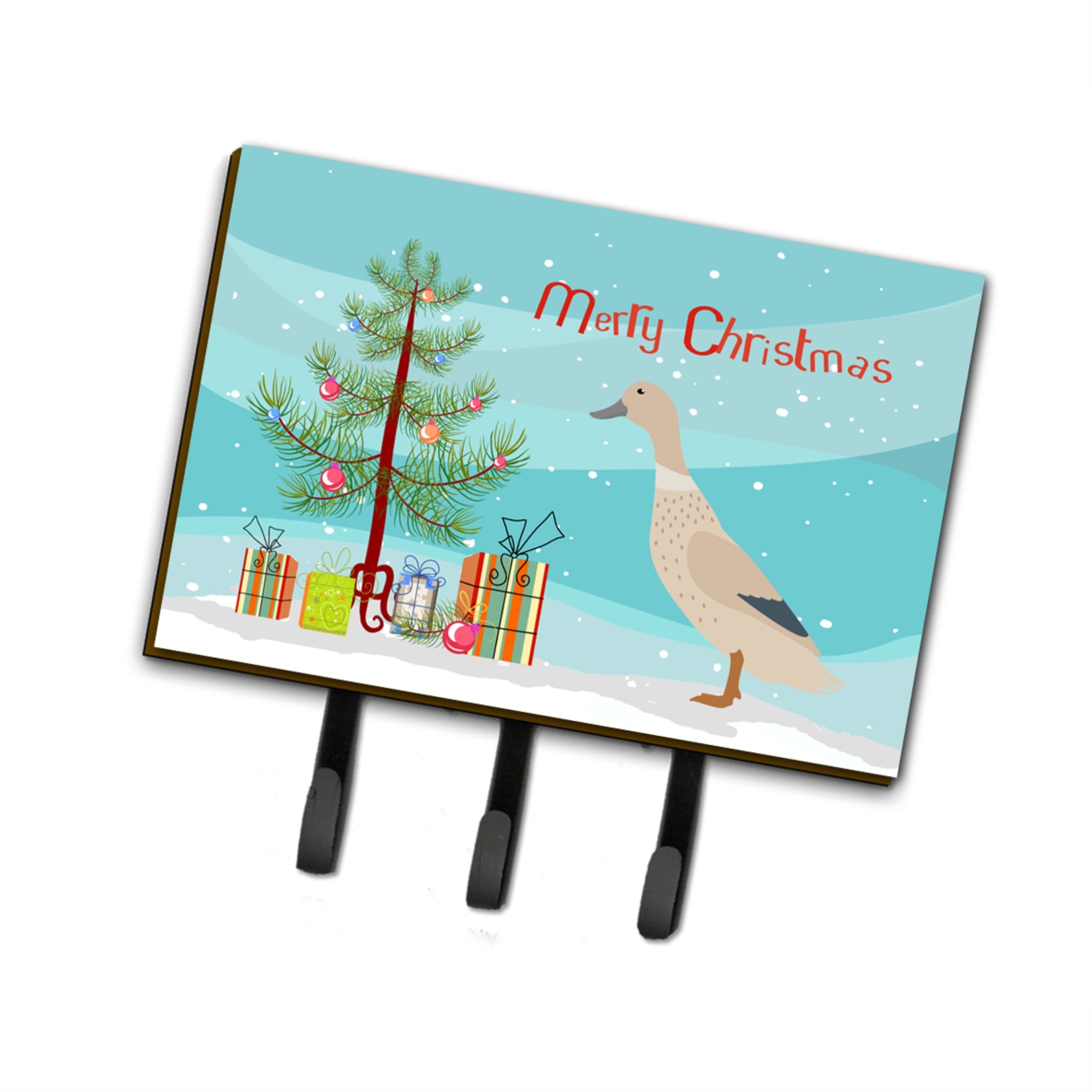 Caroline'S Treasures West Harlequin Duck Christmas Wall Hook, Triple, Multicolor