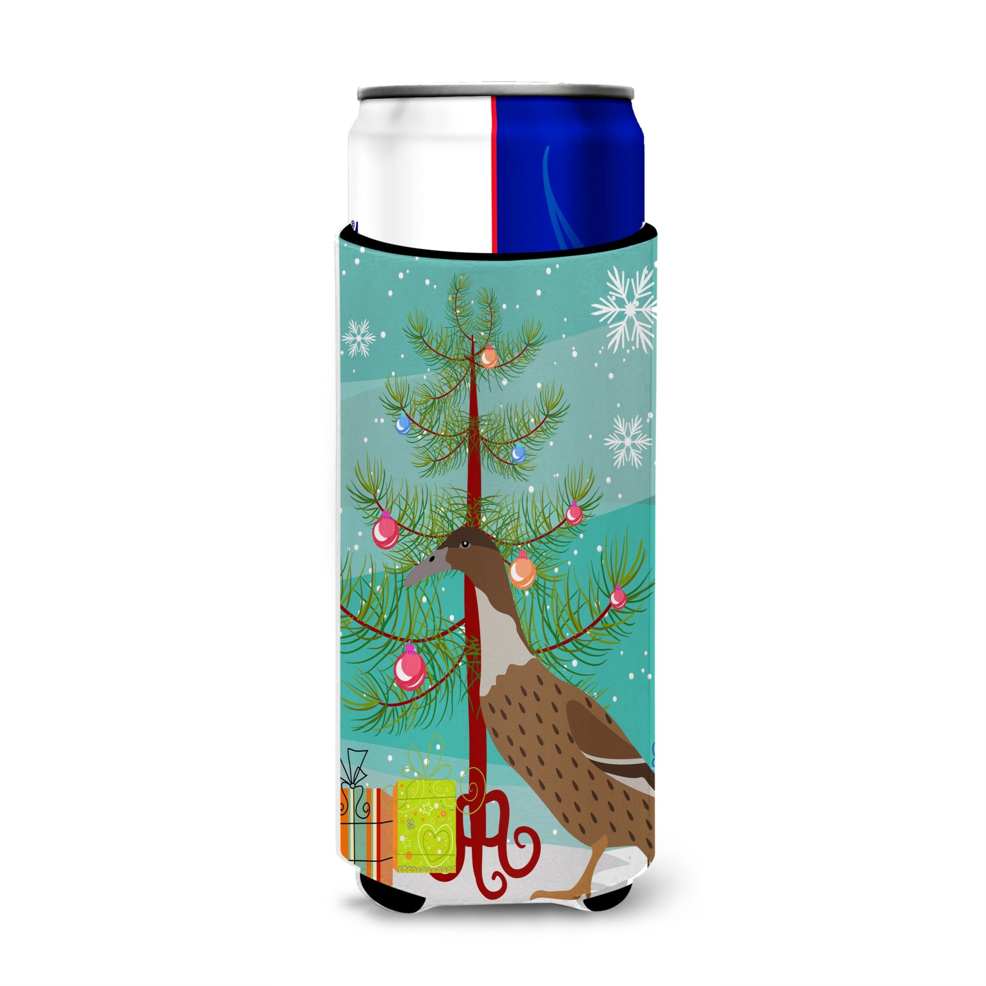 Caroline'S Treasures Dutch Hook Bill Duck Christmas Decorative Can Hugger, Slim, Multicolor