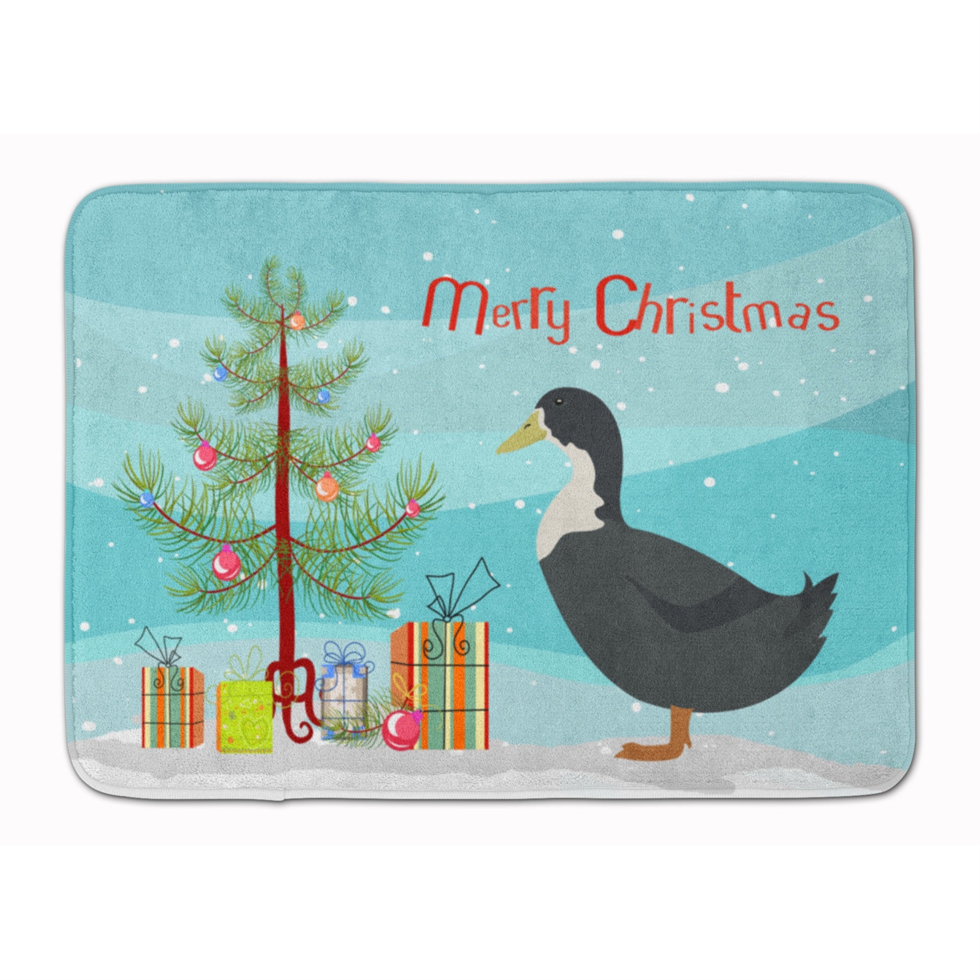 Caroline'S Treasures Blue Swedish Duck Christmas Floor Mat, 19 X 27, Multicolor