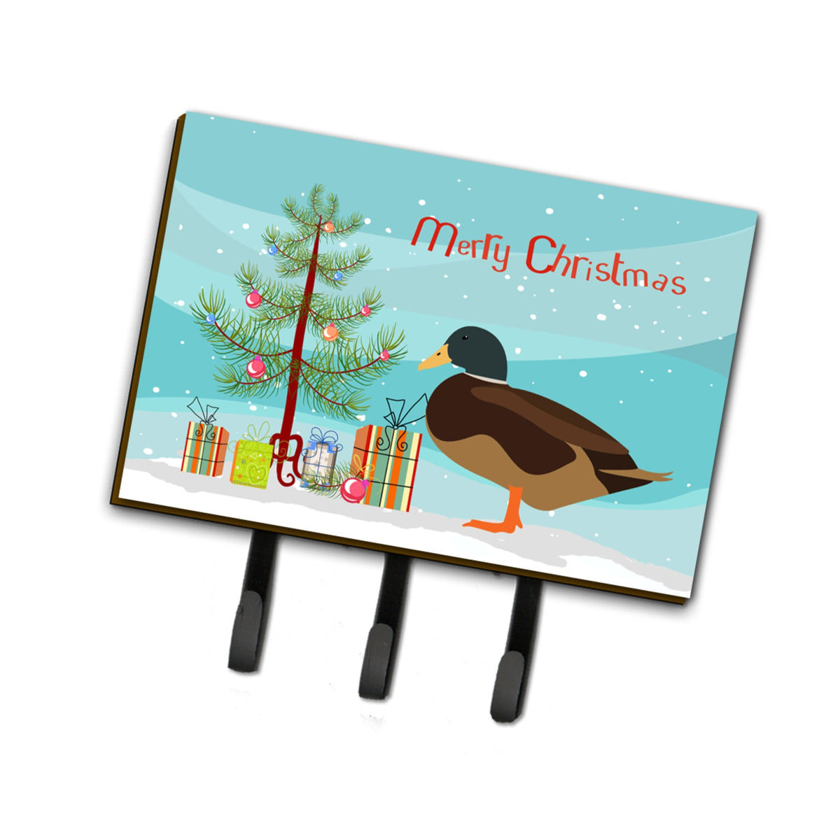 Caroline'S Treasures Silver Bantam Duck Christmas Wall Hook, Triple, Multicolor