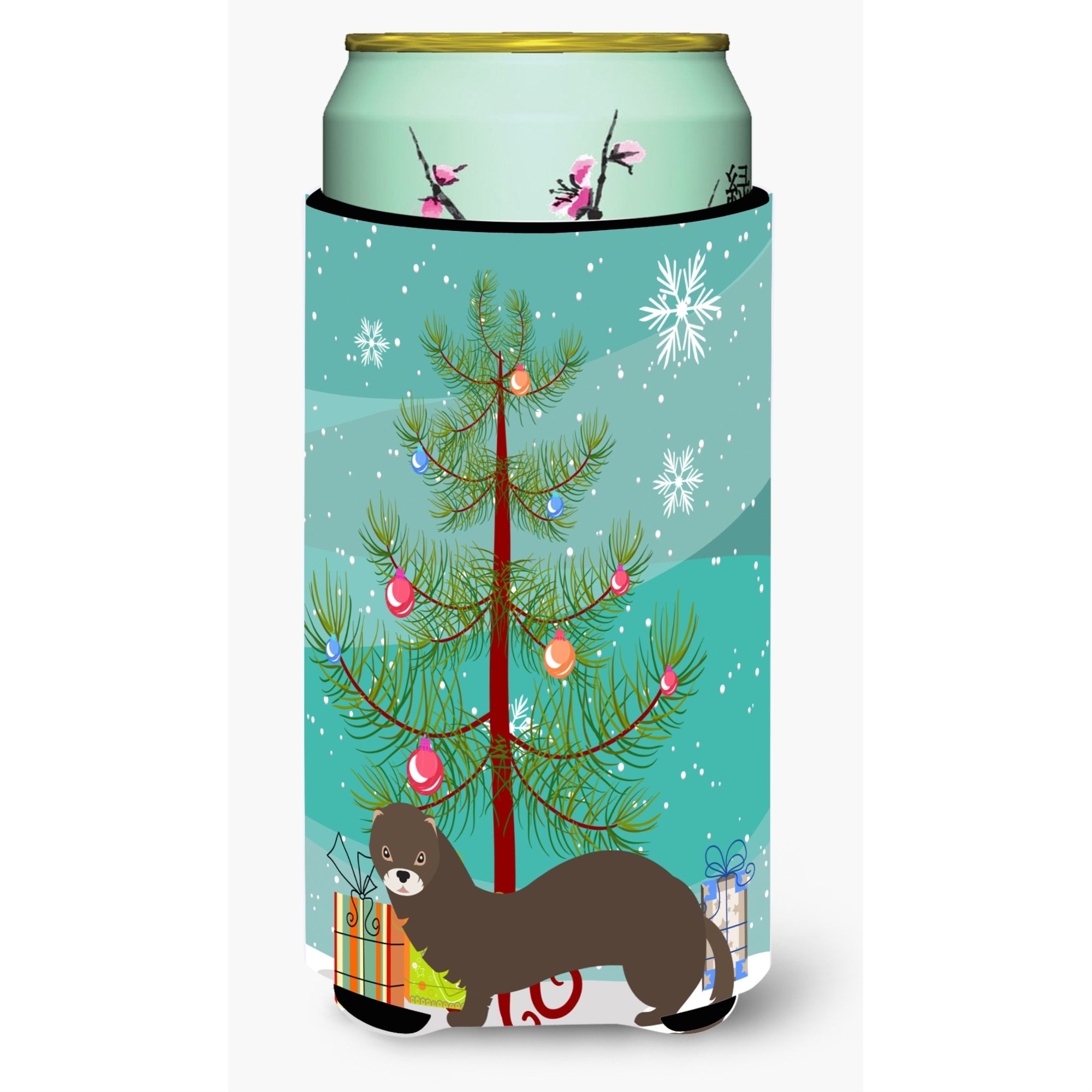 Caroline'S Treasures Russian Or European Mink Christmas Decorative Can Hugger, Tall, Multicolor