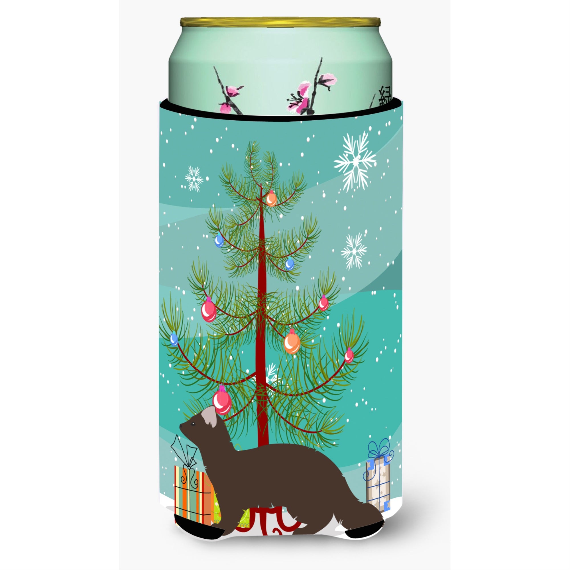 Caroline'S Treasures Sable Marten Christmas Decorative Can Hugger, Tall, Multicolor