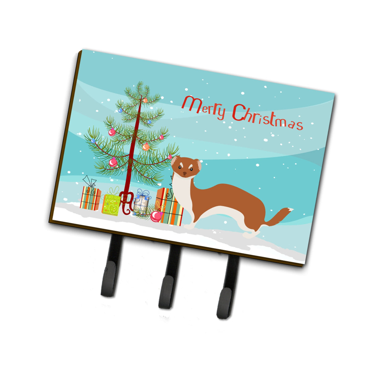 Caroline'S Treasures Weasel Christmas Wall Hook, Triple