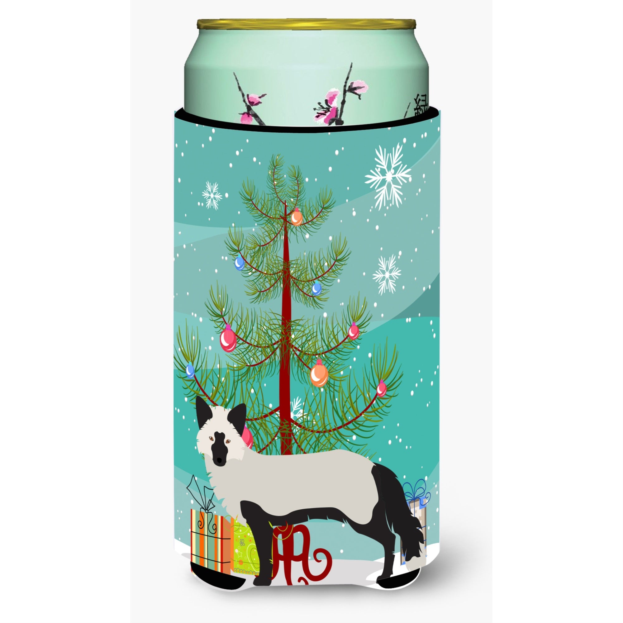 Caroline'S Treasures Silver Fox Christmas Decorative Can Hugger, Tall, Multicolor