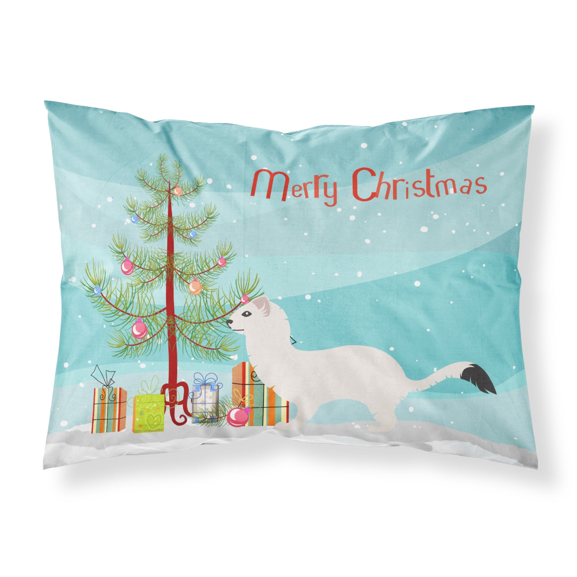 Caroline'S Treasures Stoat Short-Tailed Weasel Christmas Pillowcase, Standard, Multicolor