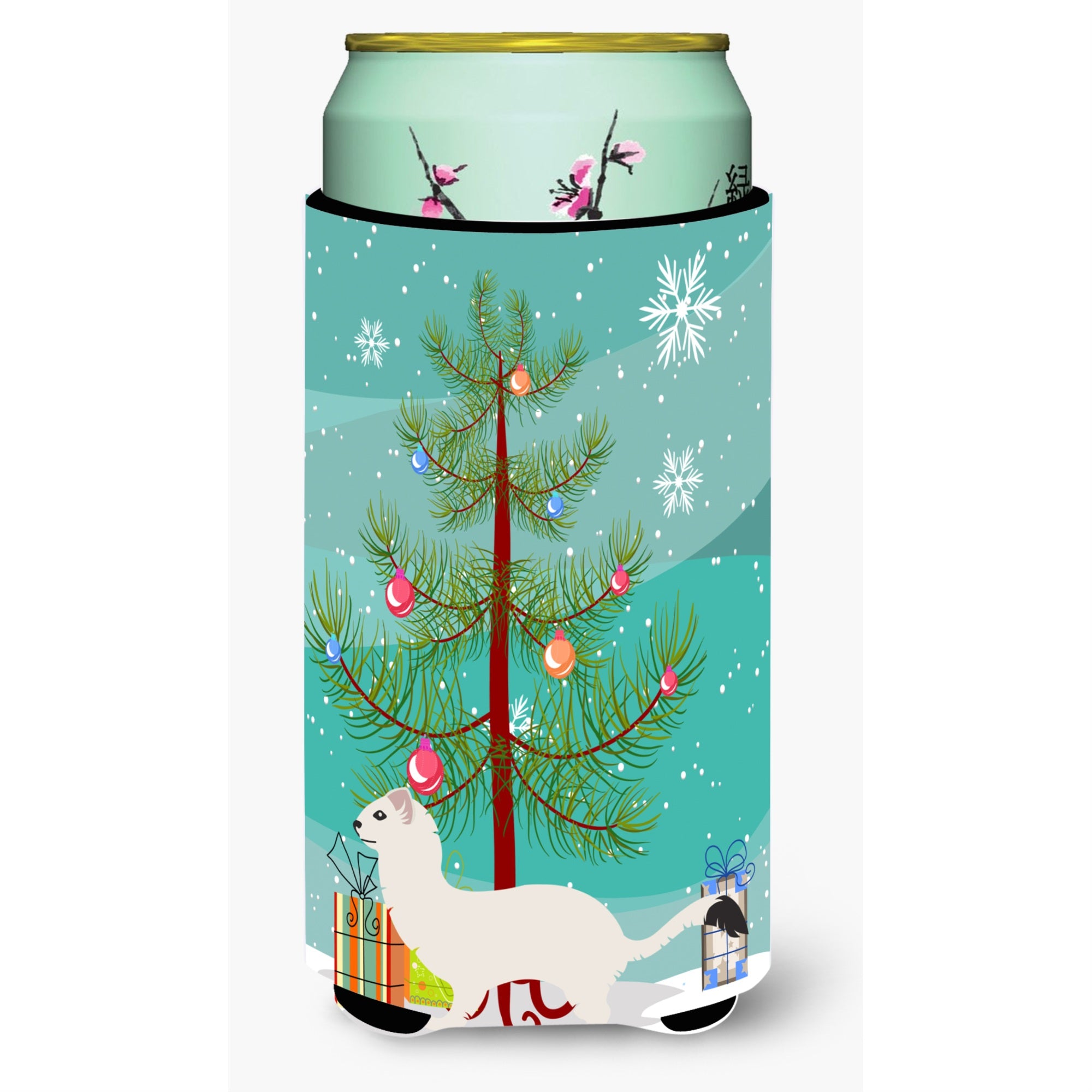 Caroline'S Treasures Stoat Short-Tailed Weasel Christmas Decorative Can Hugger, Tall, Multicolor