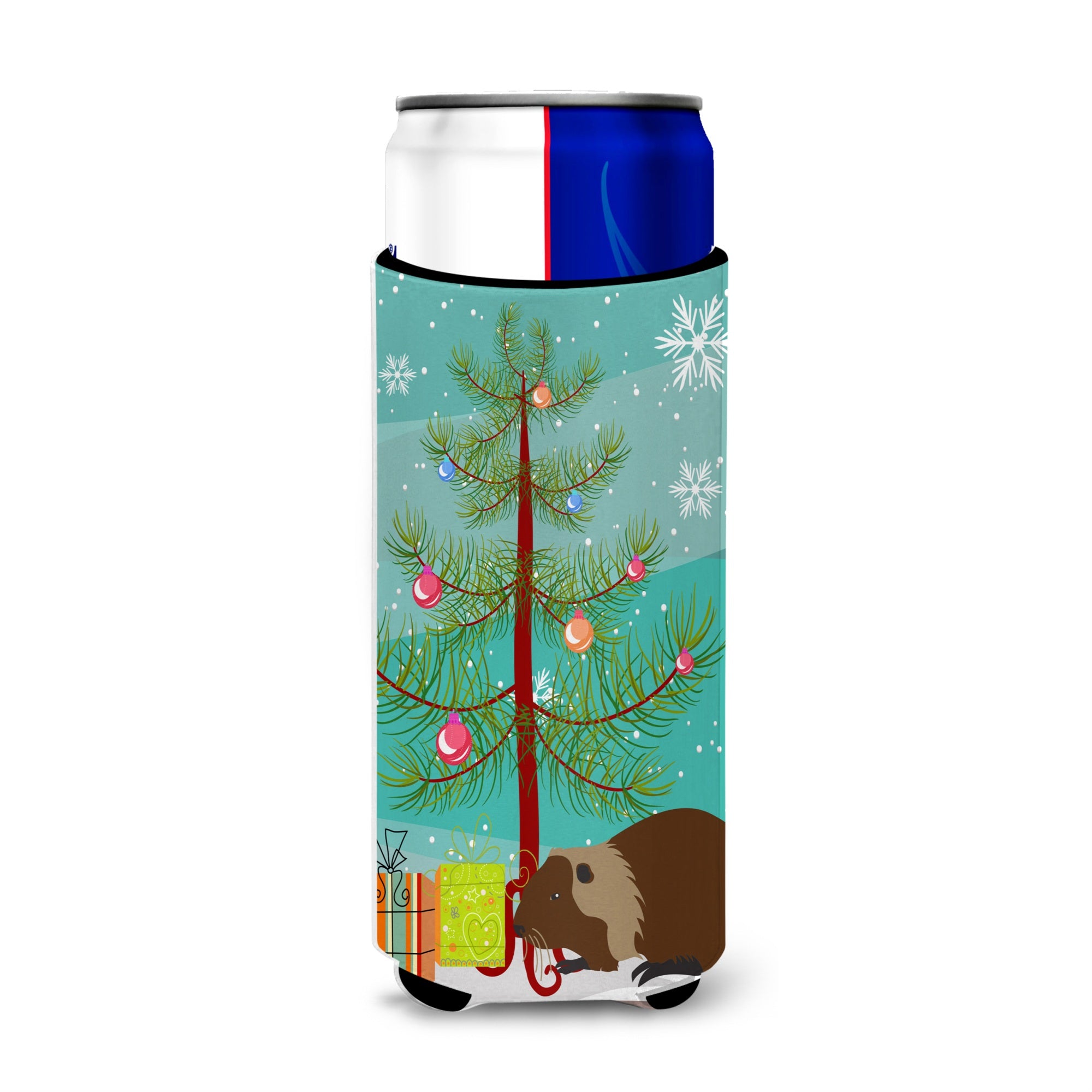 Caroline'S Treasures Coypu Nutria River Rat Christmas Decorative Can Hugger, Slim, Multicolor