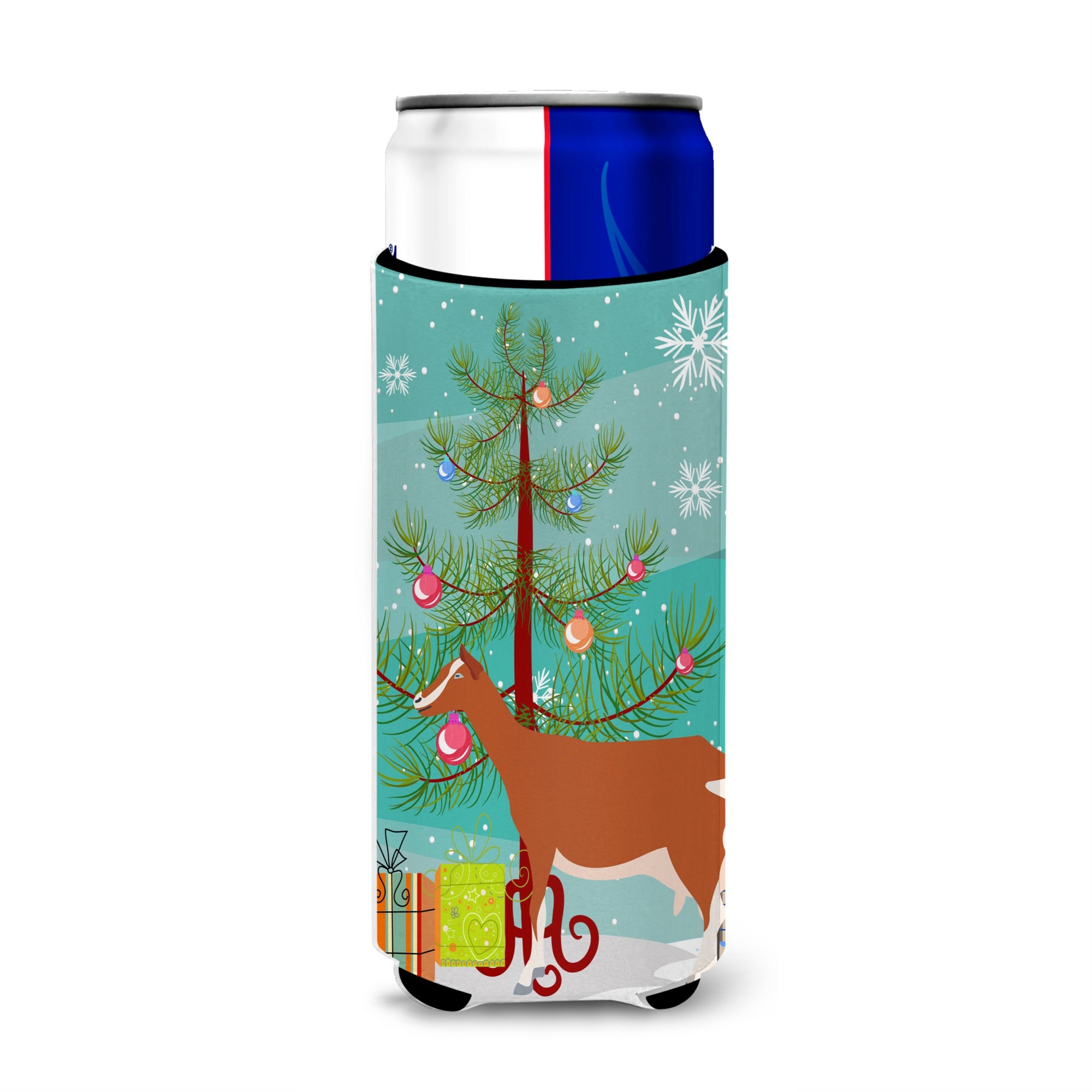 Caroline'S Treasures Toggenburger Goat Christmas Decorative Can Hugger, Slim, Multicolor