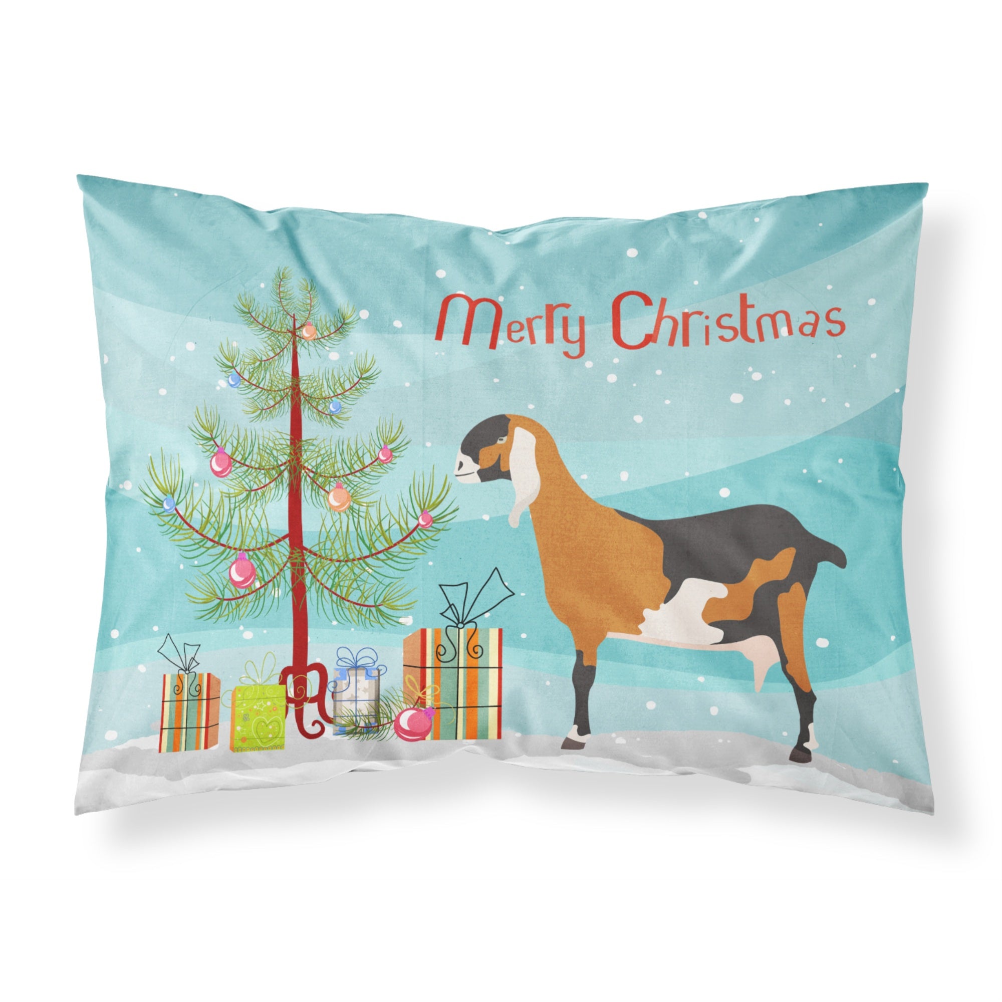 Caroline'S Treasures Anglo Nubian Goat Christmas Pillowcase, Standard, Multicolor