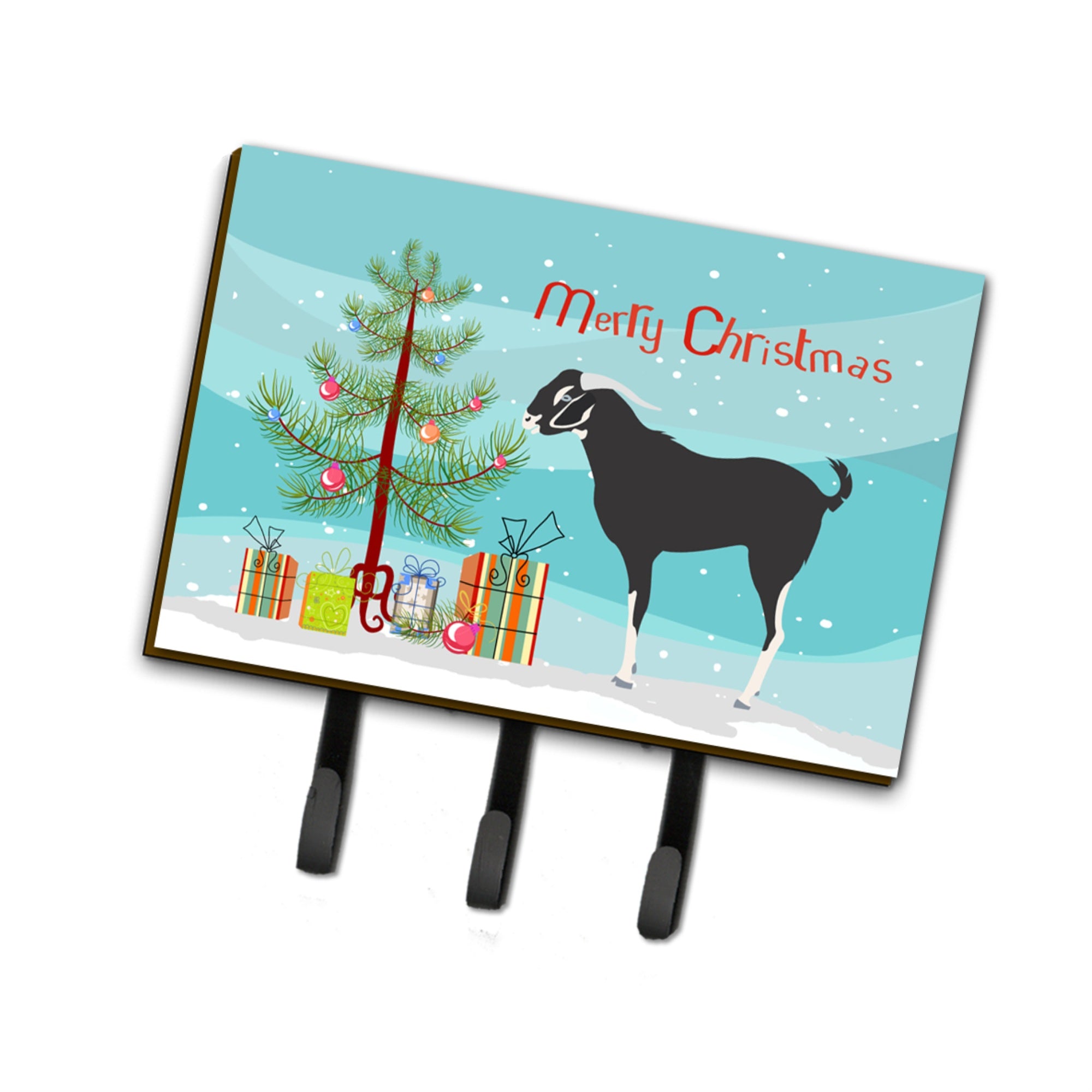 Caroline'S Treasures Black Bengal Goat Christmas Wall Hook, Triple