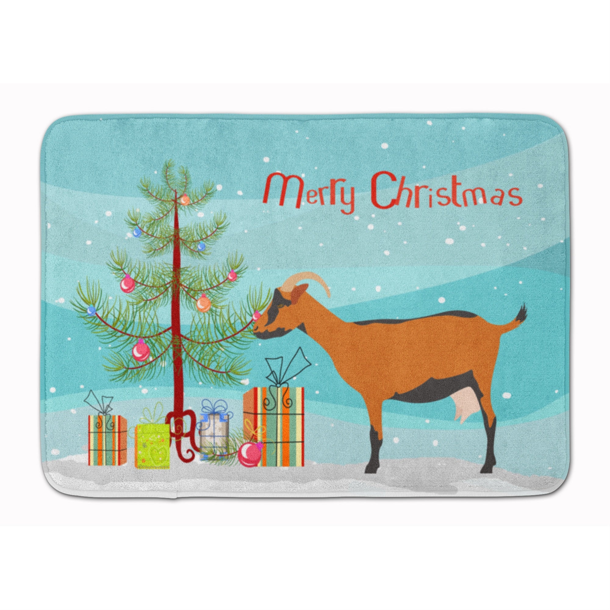 Caroline'S Treasures Oberhasli Goat Christmas Floor Mat, 19 X 27, Multicolor