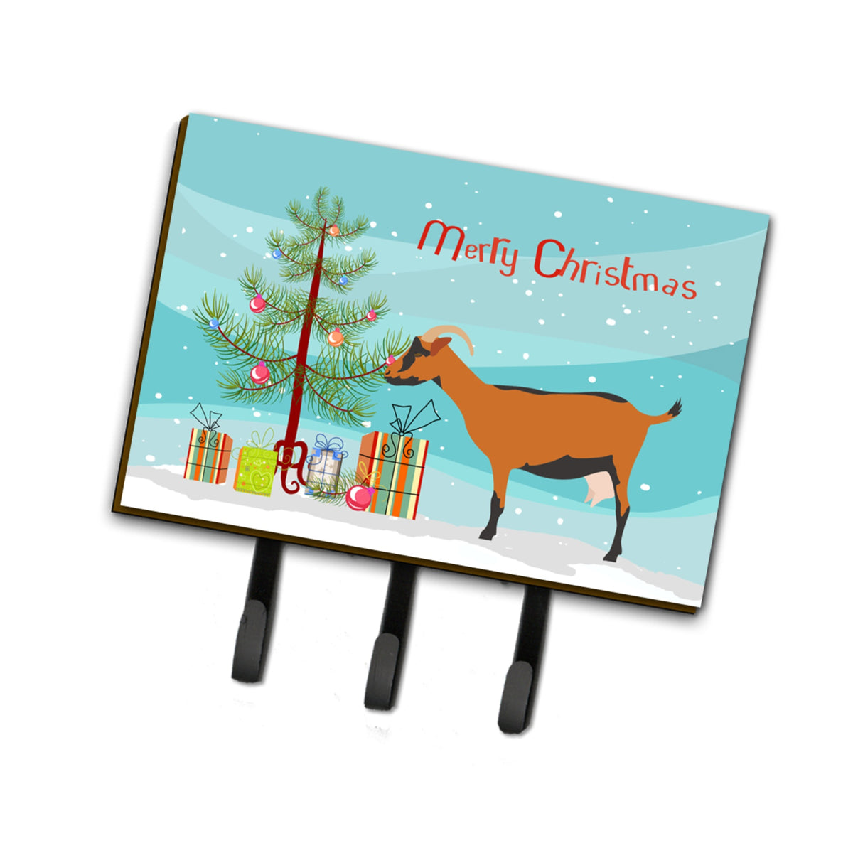Caroline'S Treasures Oberhasli Goat Christmas Wall Hook, Triple, Multicolor