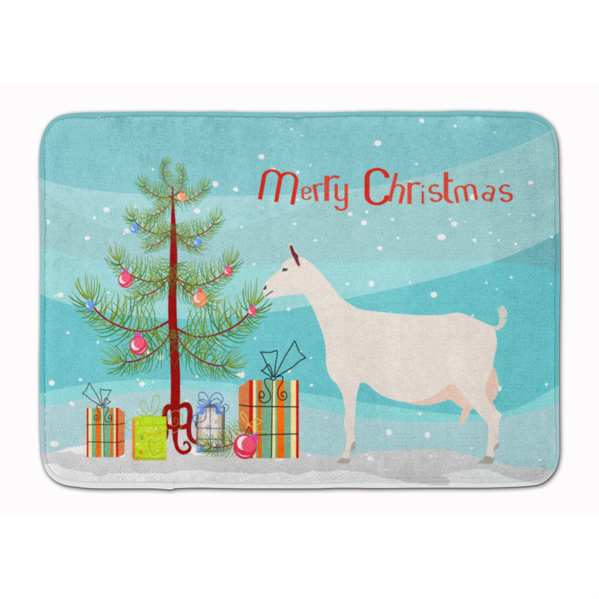 Caroline'S Treasures Saanen Goat Christmas Floor Mat, 19 X 27, Multicolor