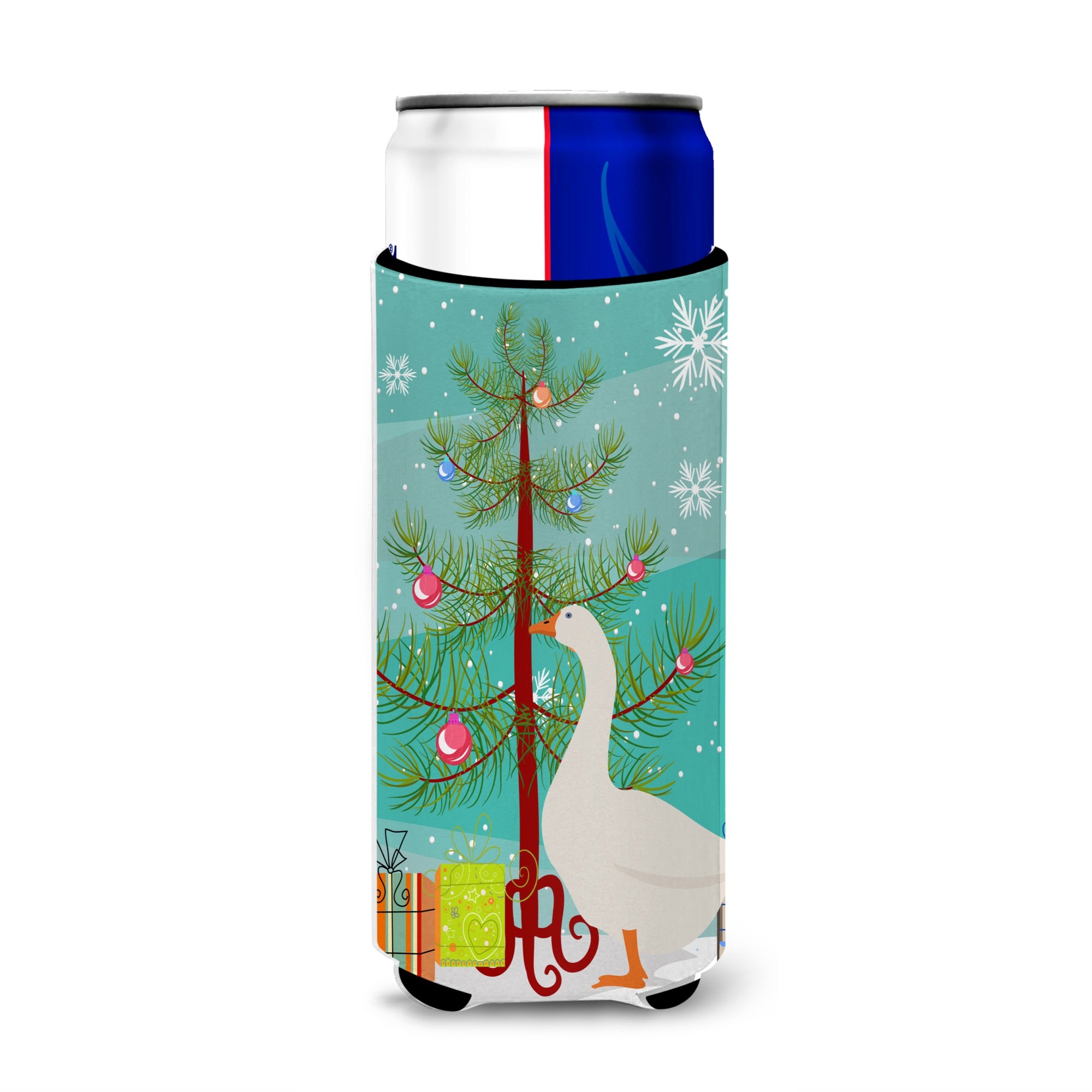 Caroline'S Treasures Embden Goose Christmas Decorative Can Hugger, Slim, Multicolor