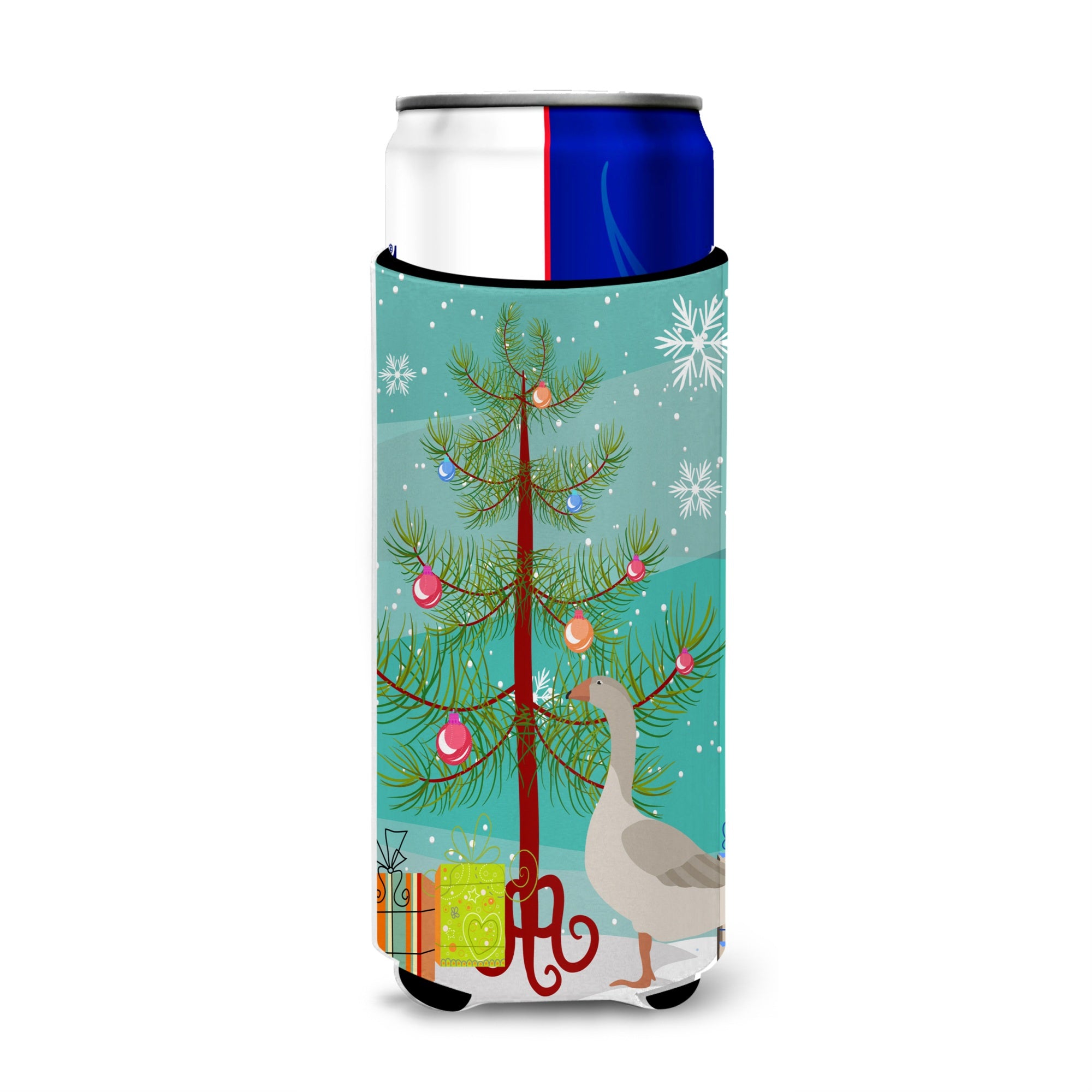 Caroline'S Treasures Steinbacher Goose Christmas Decorative Can Hugger, Slim, Multicolor