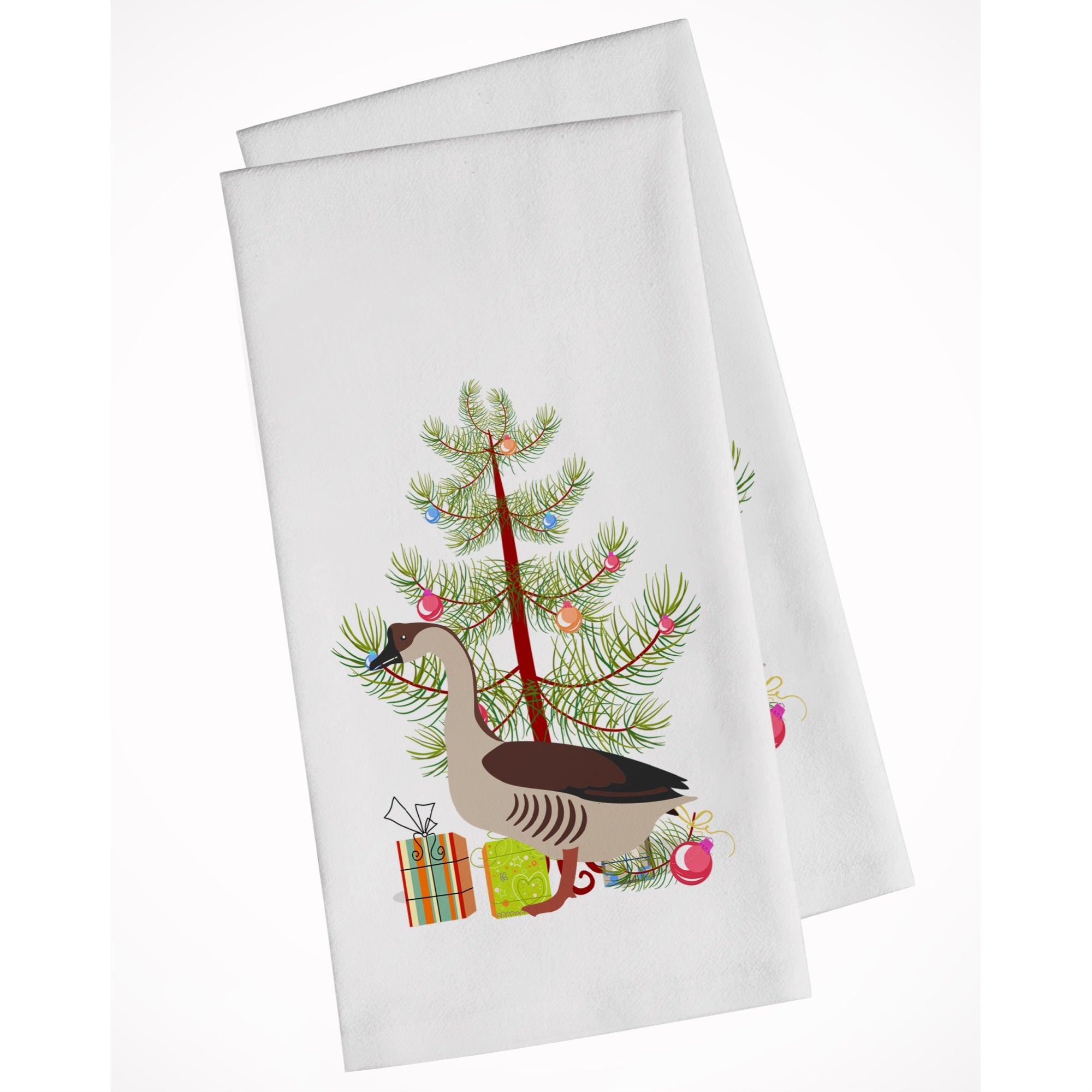 Chinese Goose Christmas White Kitchen Towel Set Of 2