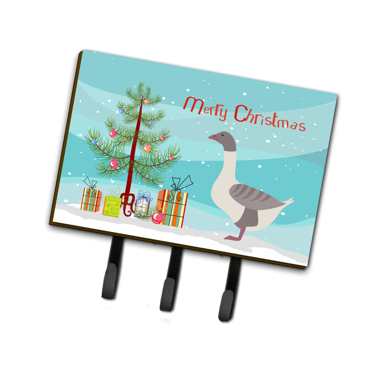 Caroline'S Treasures Buff Grey Back Goose Christmas Wall Hook, Triple