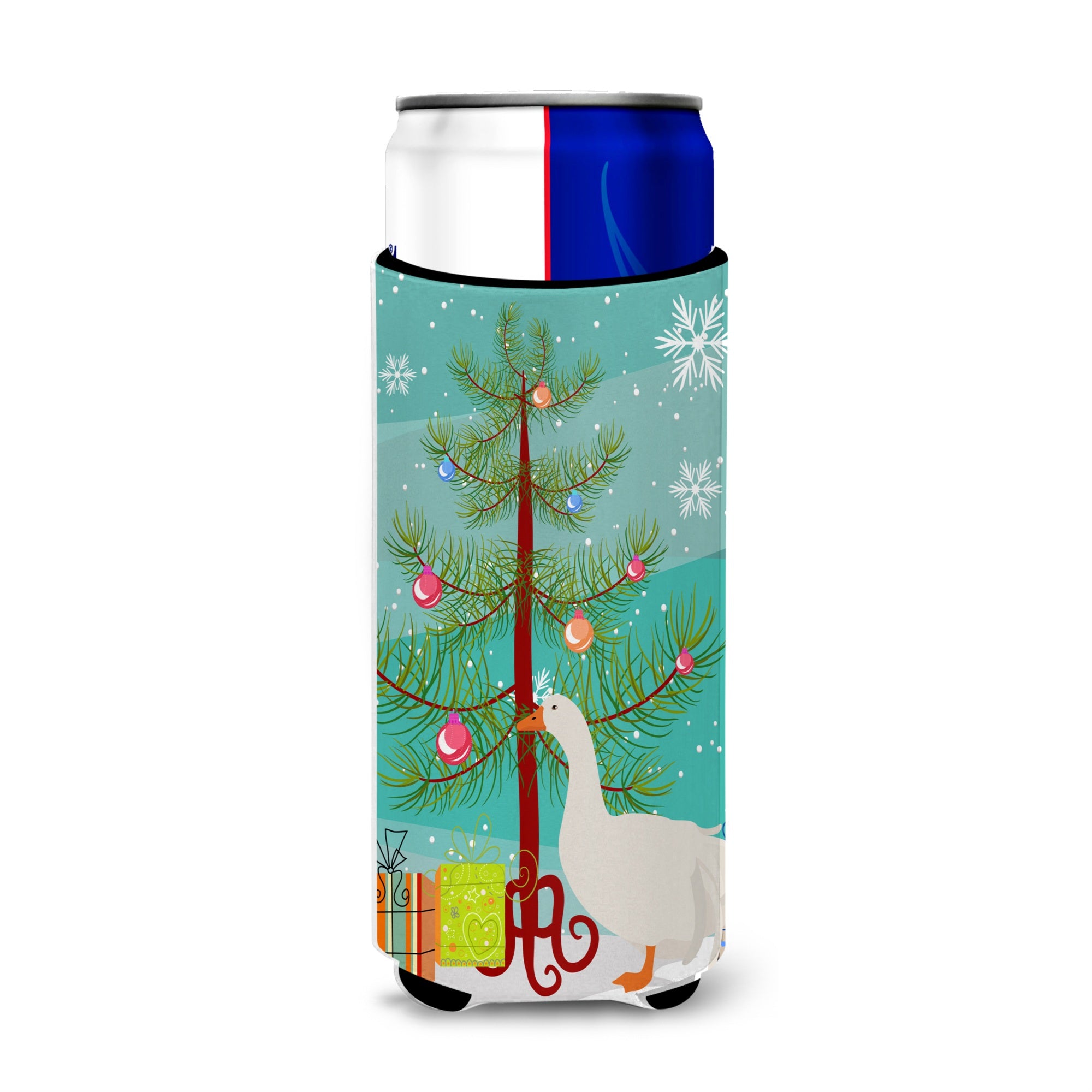 Caroline'S Treasures Sebastopol Goose Christmas Decorative Can Hugger, Slim, Multicolor