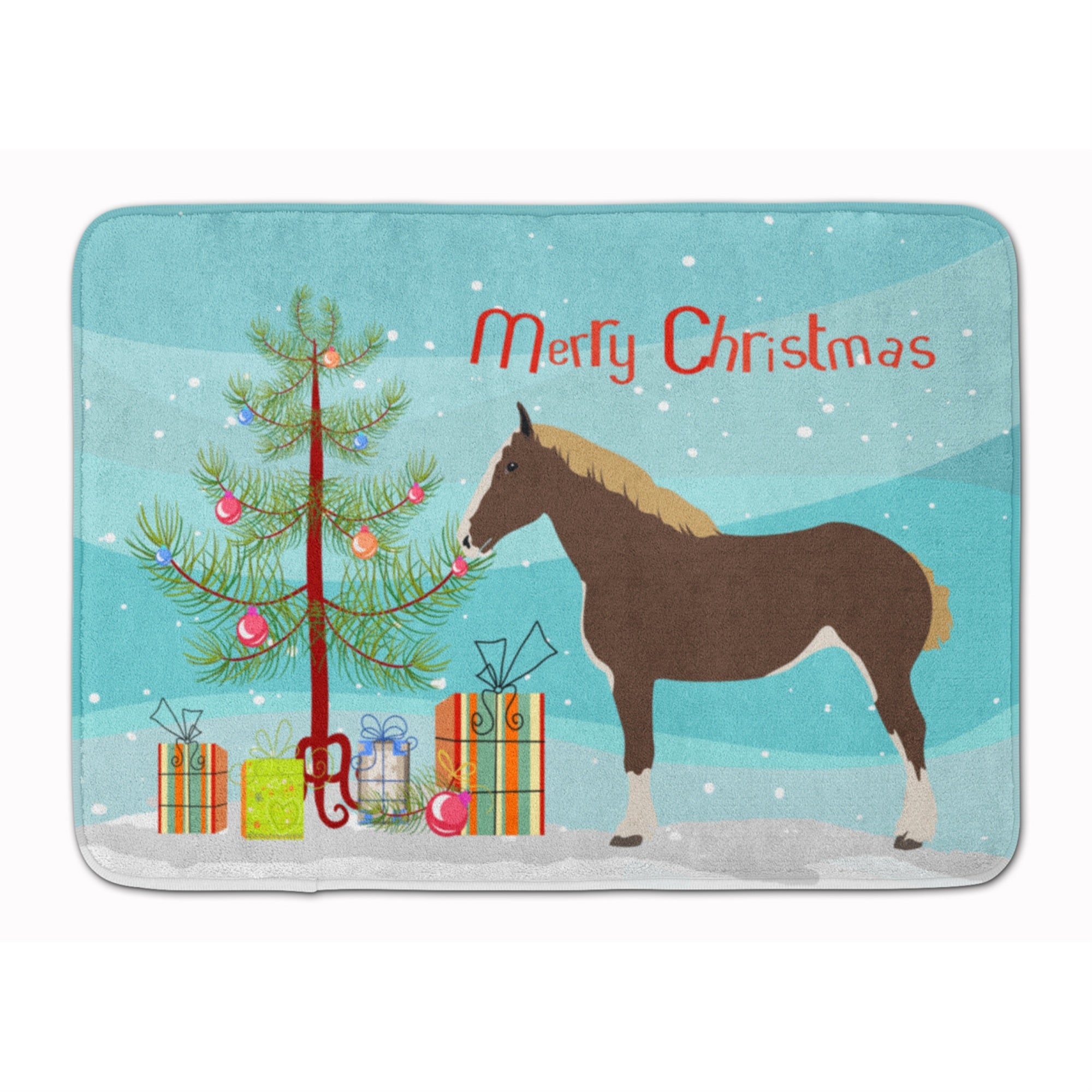 Caroline'S Treasures Percheron Horse Christmas Floor Mat, 19 X 27, Multicolor