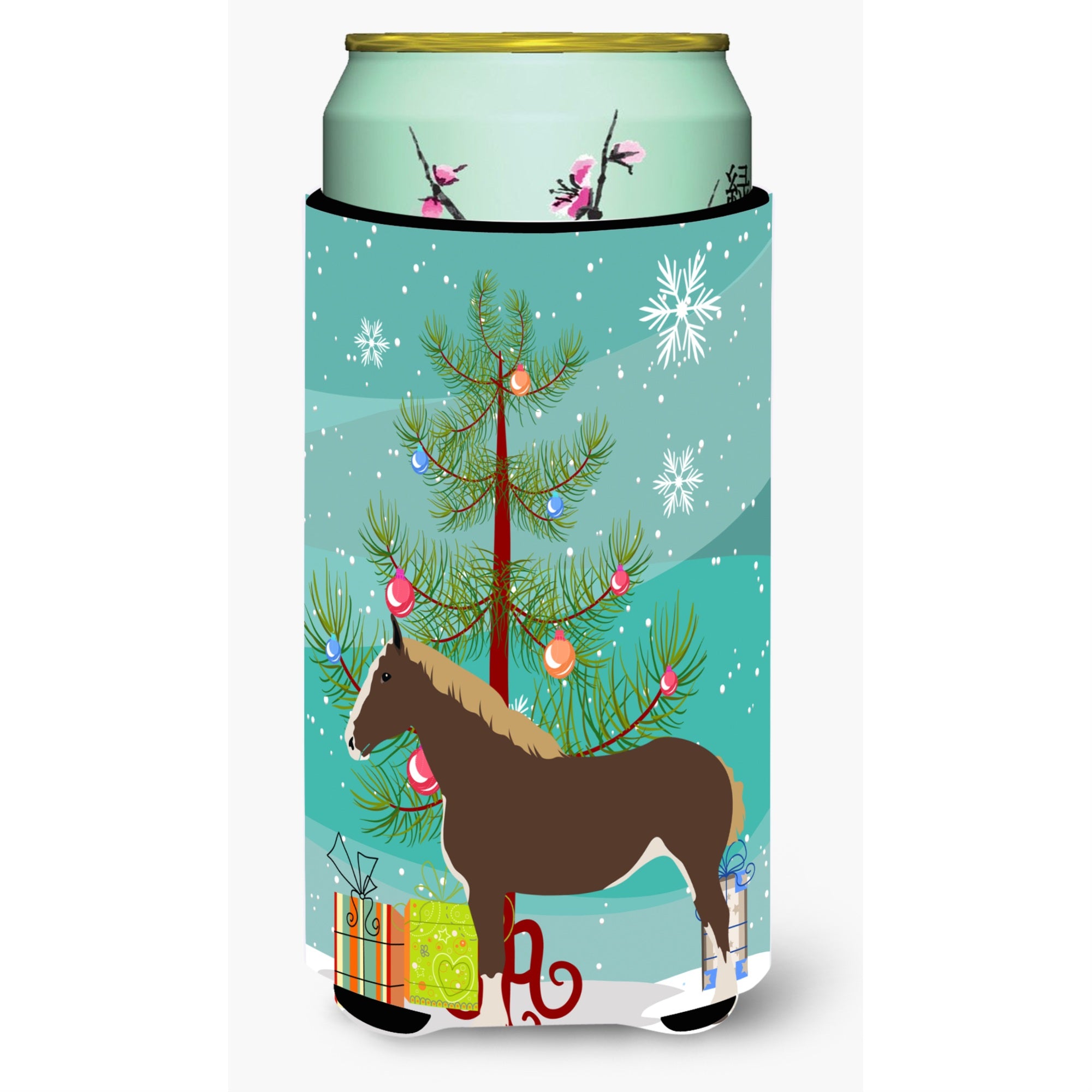 Caroline'S Treasures Percheron Horse Christmas Decorative Can Hugger, Tall, Multicolor