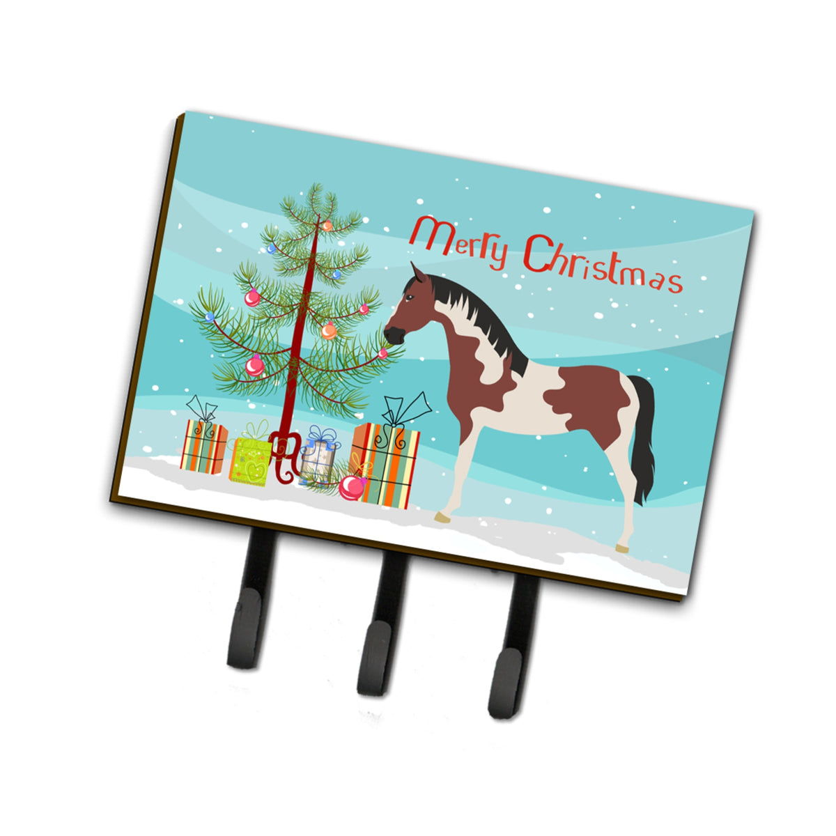 Caroline'S Treasures Pinto Horse Christmas Wall Hook, Triple