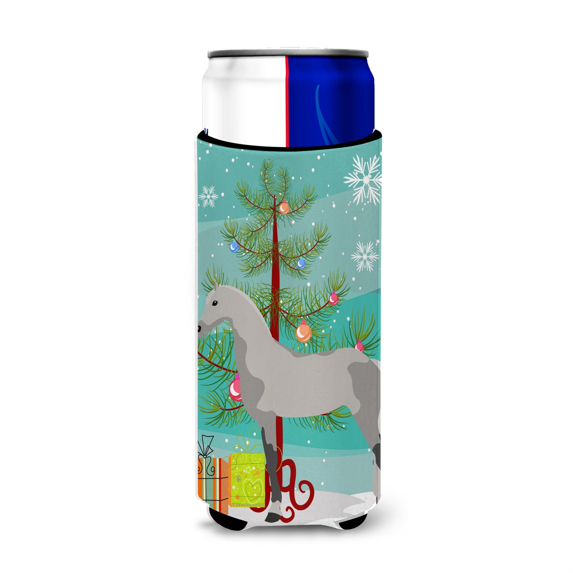 Caroline'S Treasures Orlov Trotter Horse Christmas Decorative Can Hugger, Slim, Multicolor