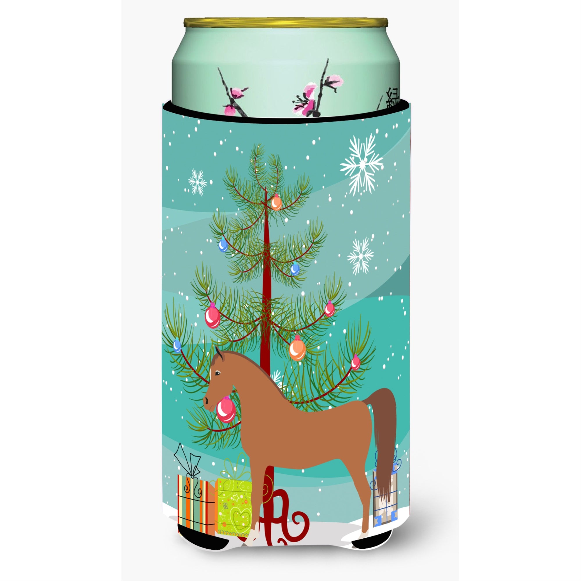 Caroline'S Treasures Arabian Horse Christmas Decorative Can Hugger, Tall, Multicolor