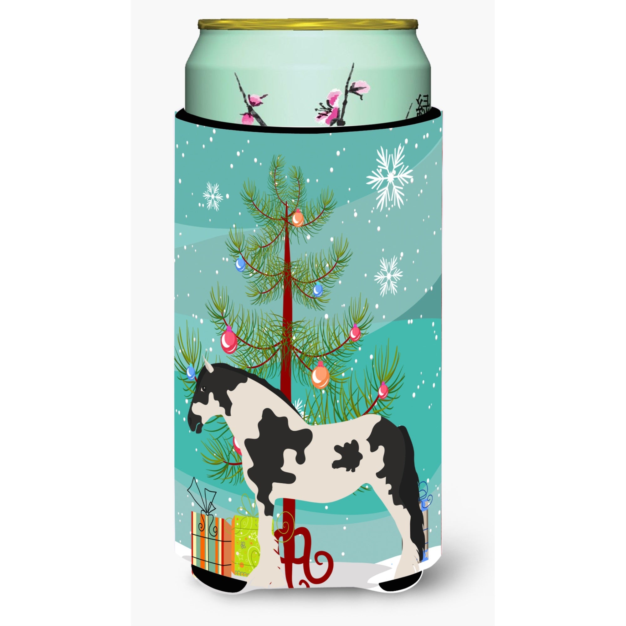Caroline'S Treasures Clydesdale Horse Christmas Decorative Can Hugger, Tall, Multicolor