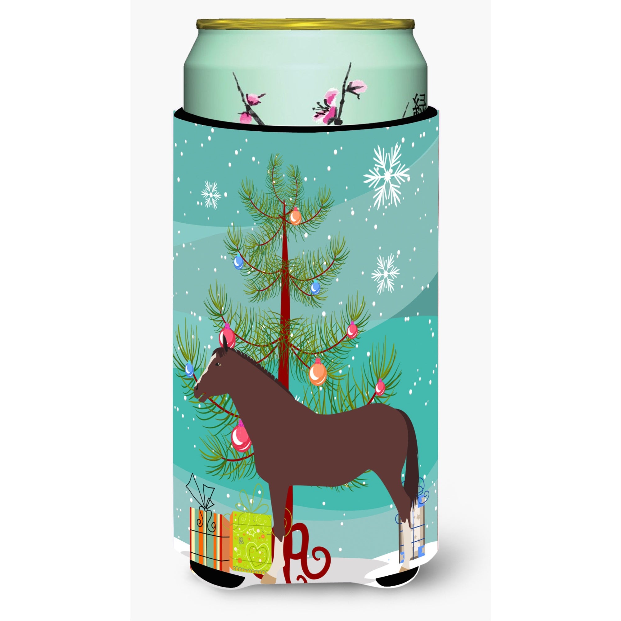 Caroline'S Treasures English Thoroughbred Horse Christmas Decorative Can Hugger, Tall, Multicolor