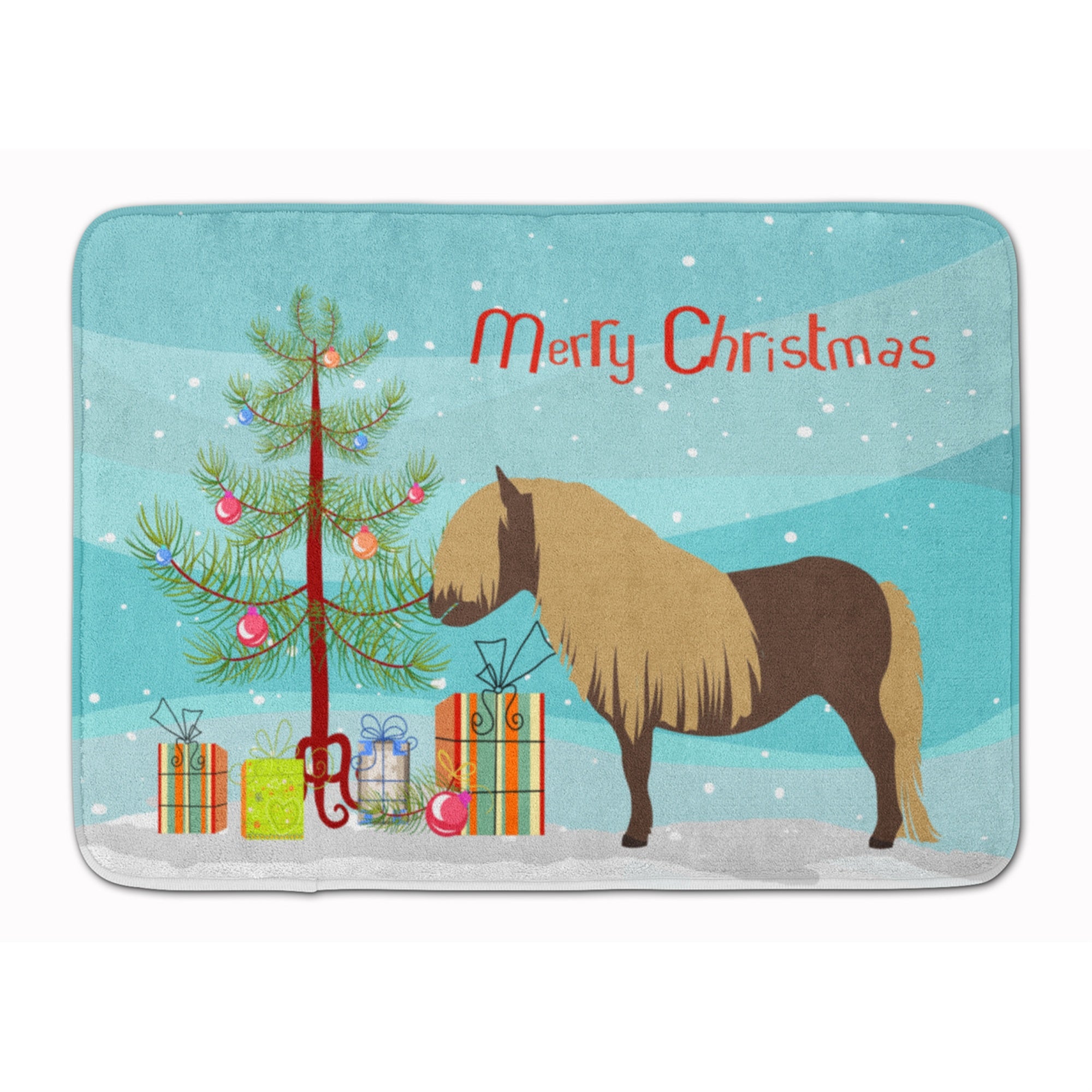 Caroline'S Treasures Shetland Pony Horse Christmas Floor Mat, 19 X 27, Multicolor