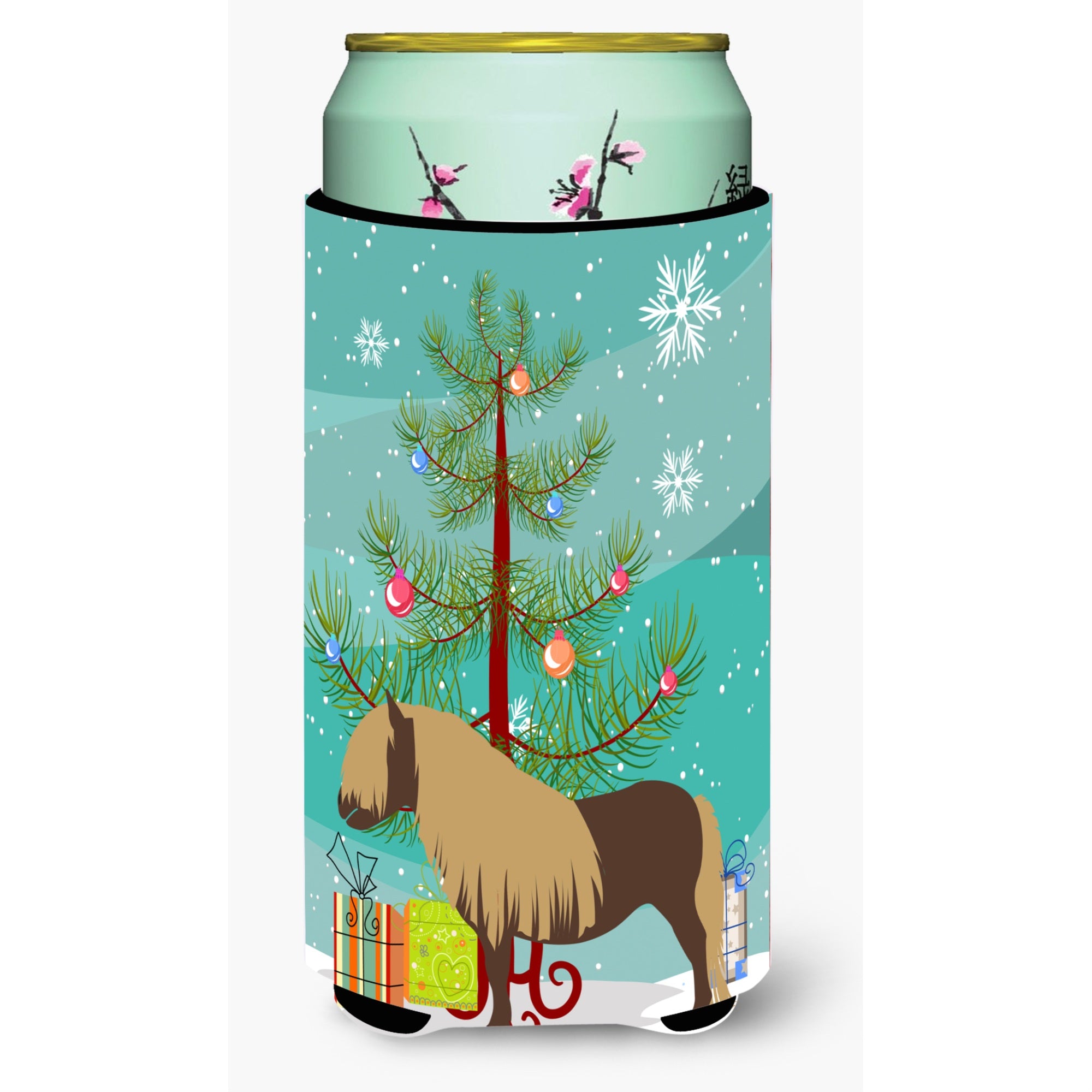 Caroline'S Treasures Shetland Pony Horse Christmas Decorative Can Hugger, Tall, Multicolor