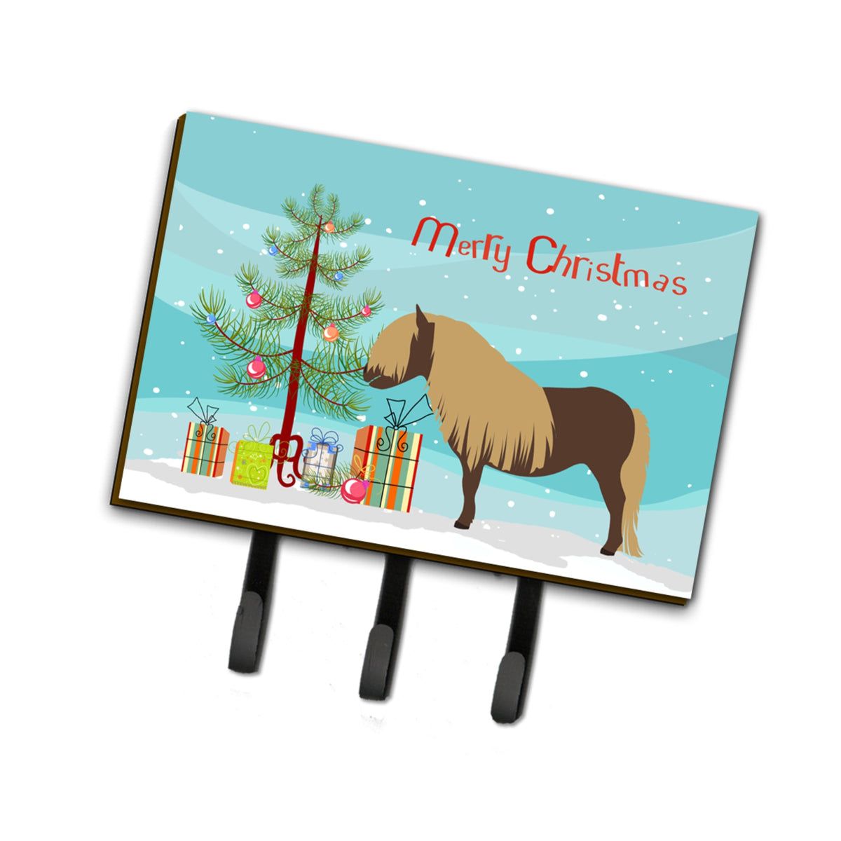 Caroline'S Treasures Shetland Pony Horse Christmas Wall Hook, Triple, Multicolor